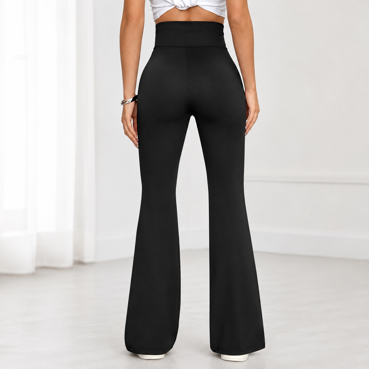 Flared Crossover All Seasons Workout Activewear Yoga Pants For Women