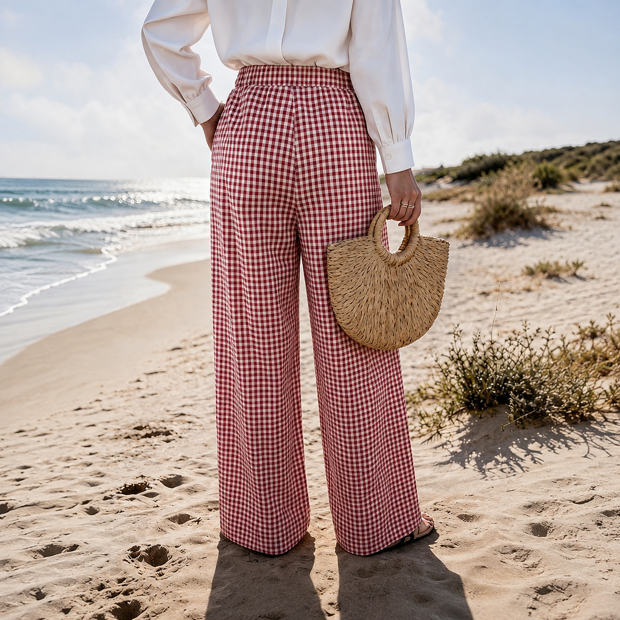 Casual Long Striped Vacation Themed Pants For Women
