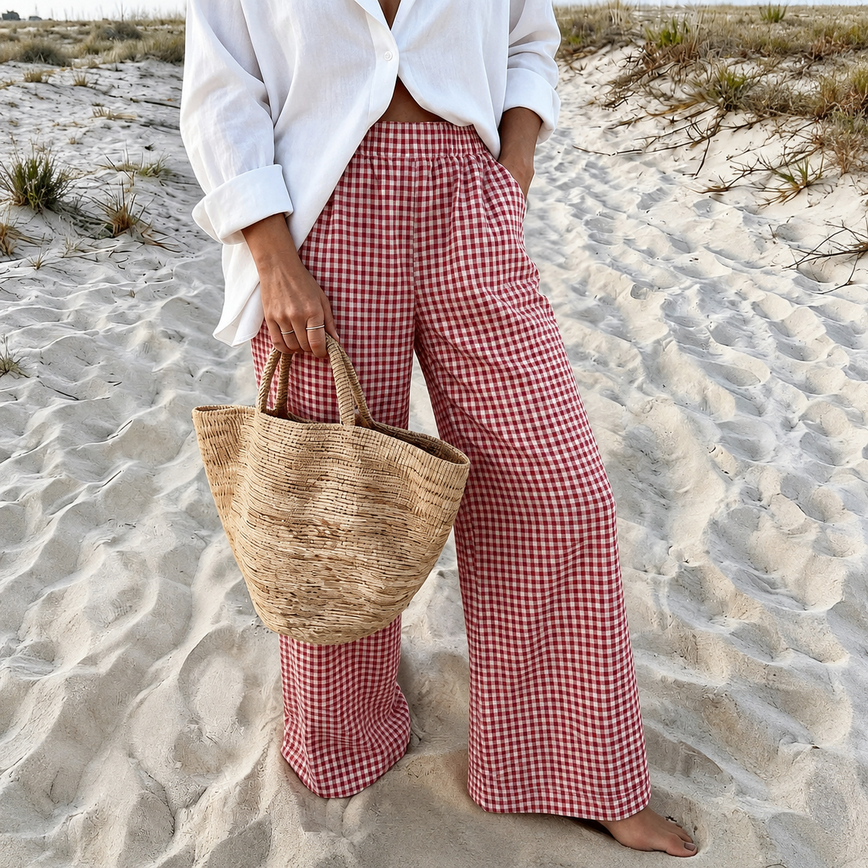 Casual Long Striped Vacation Themed Pants For Women