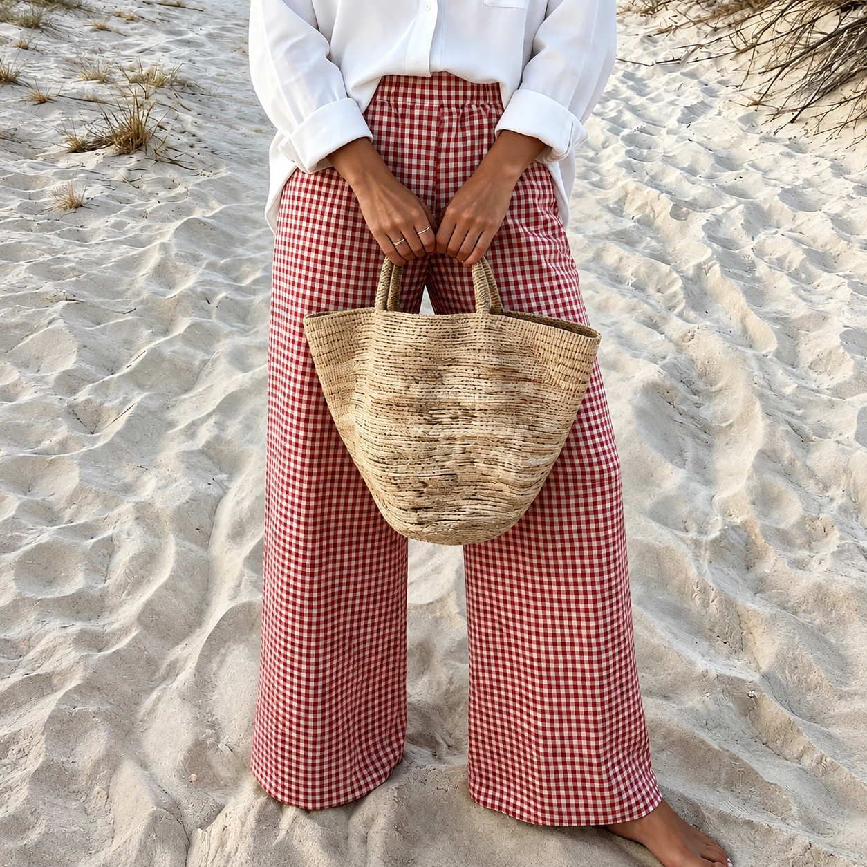 Casual Long Striped Vacation Themed Pants For Women