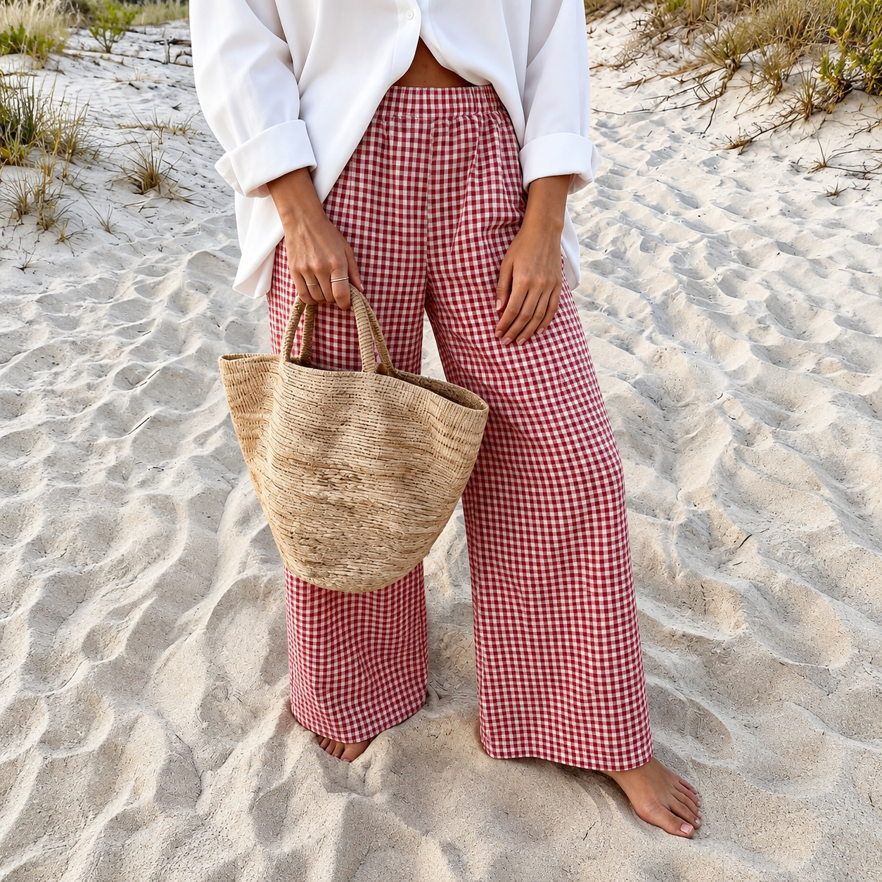 Casual Long Striped Vacation Themed Pants For Women