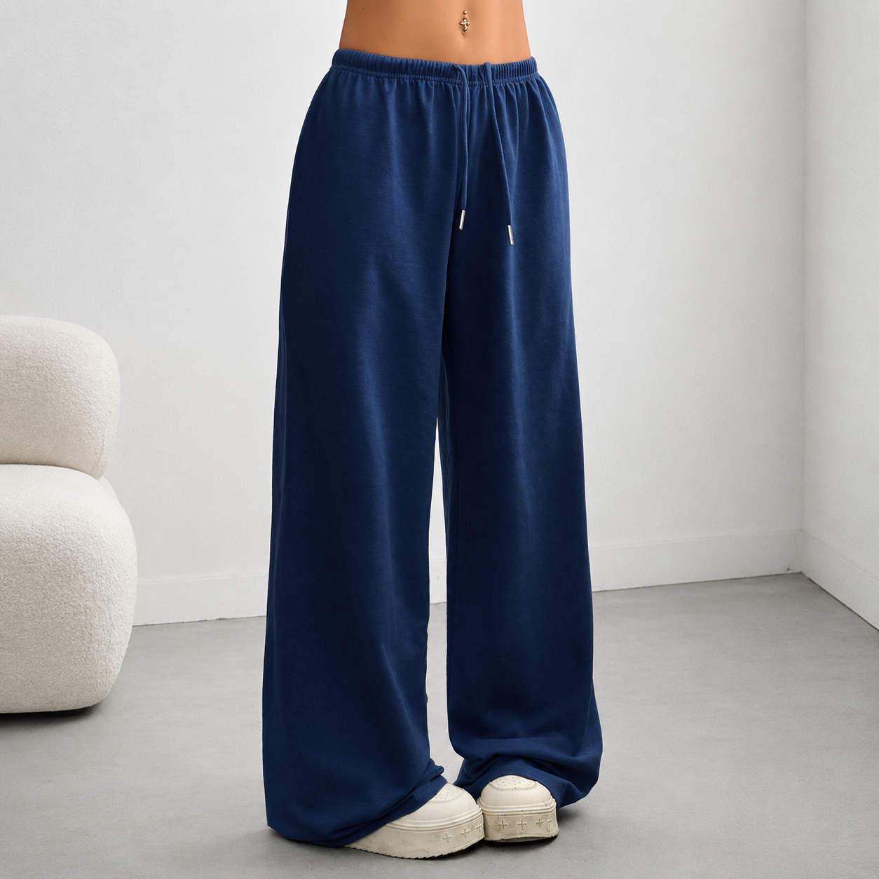 Casual Loose Summer Work Sweatpants With Drawstring For Women