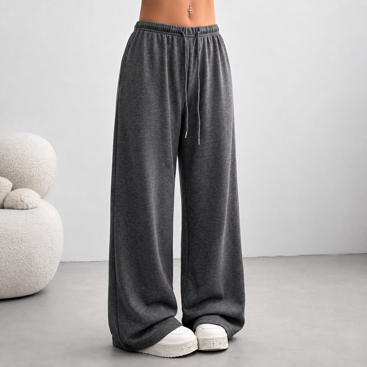 Casual Loose Summer Work Sweatpants With Drawstring For Women