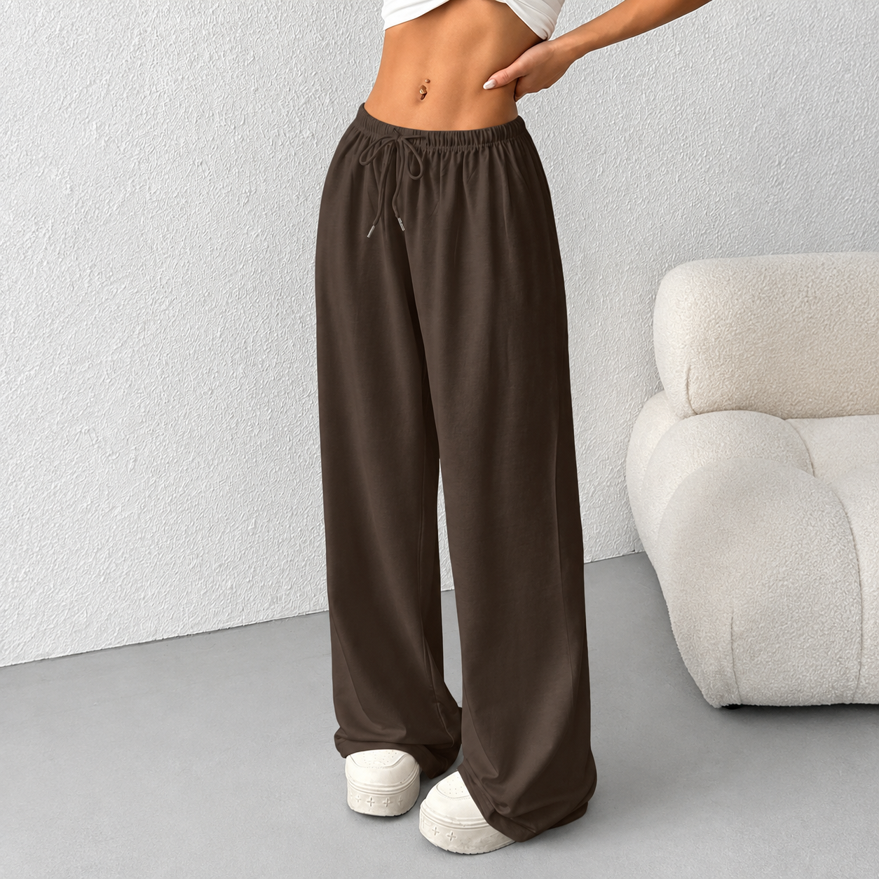 Casual Loose Summer Work Sweatpants With Drawstring For Women