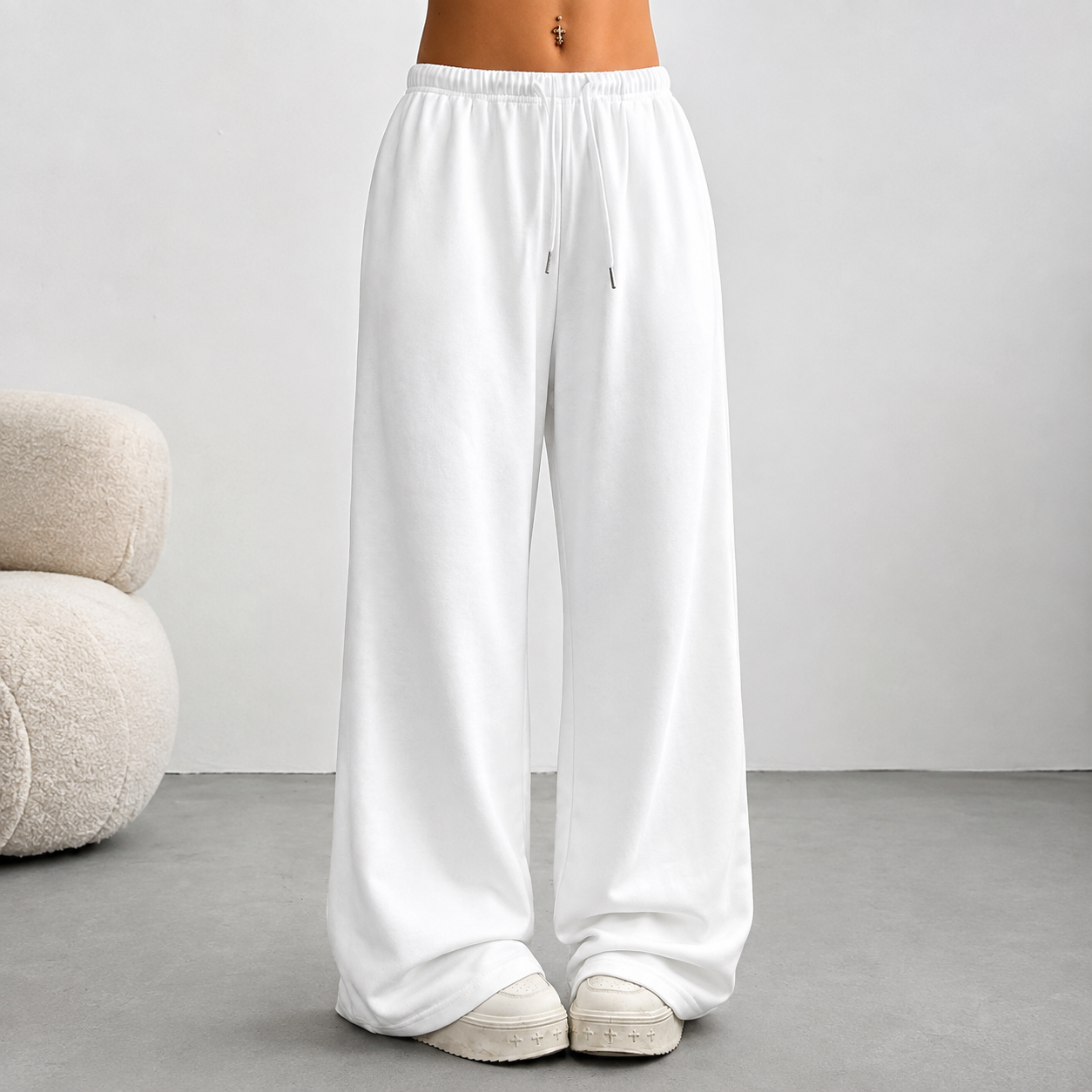 Casual Loose Summer Work Sweatpants With Drawstring For Women