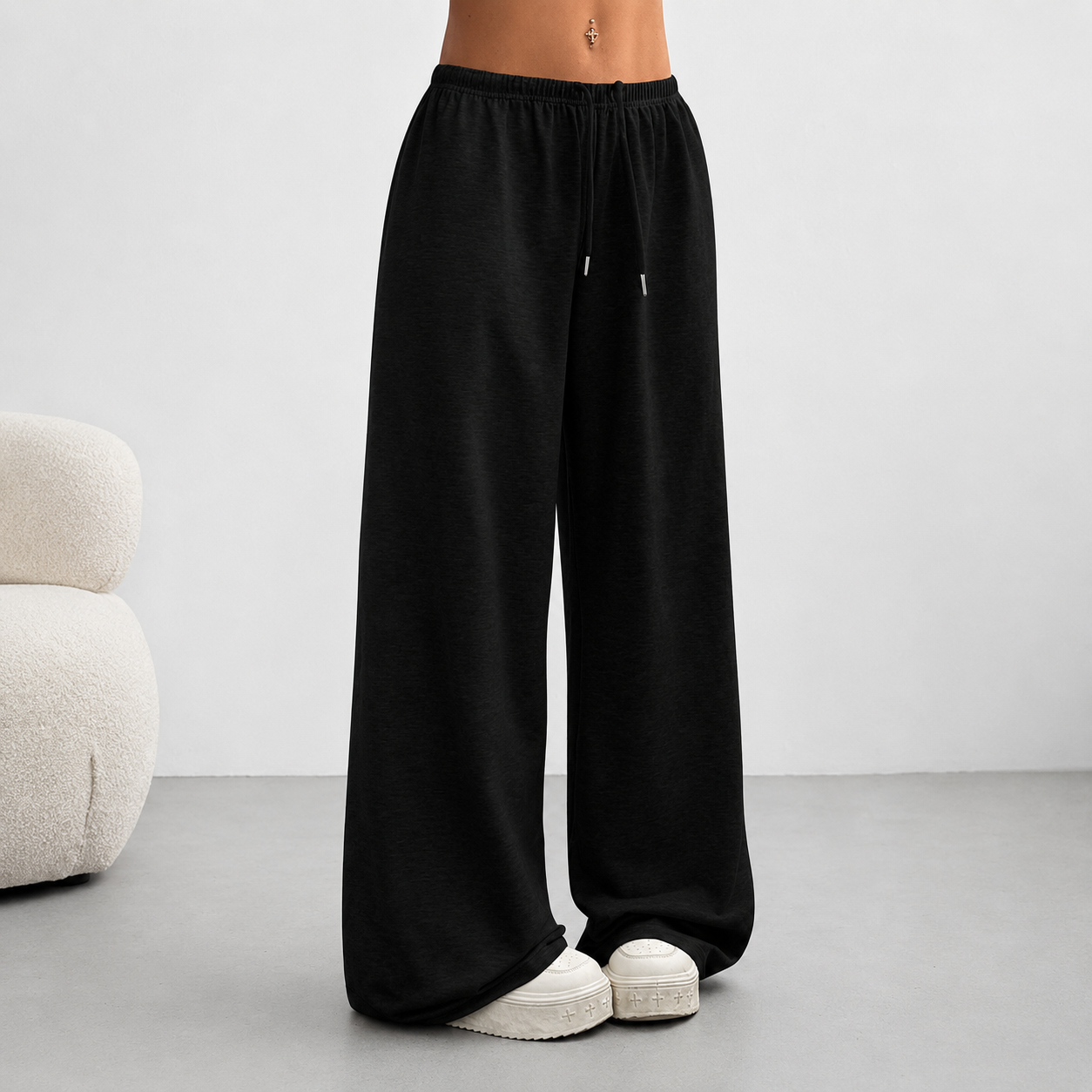 Casual Loose Summer Work Sweatpants With Drawstring For Women