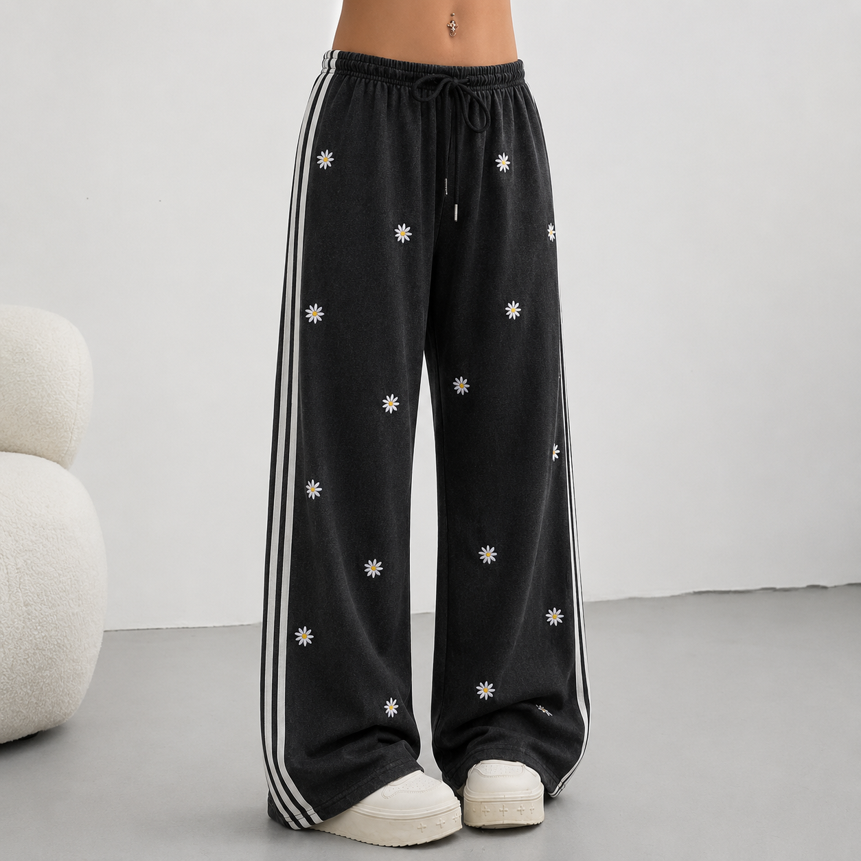 Casual Loose Summer Work Sweatpants With Drawstring For Women