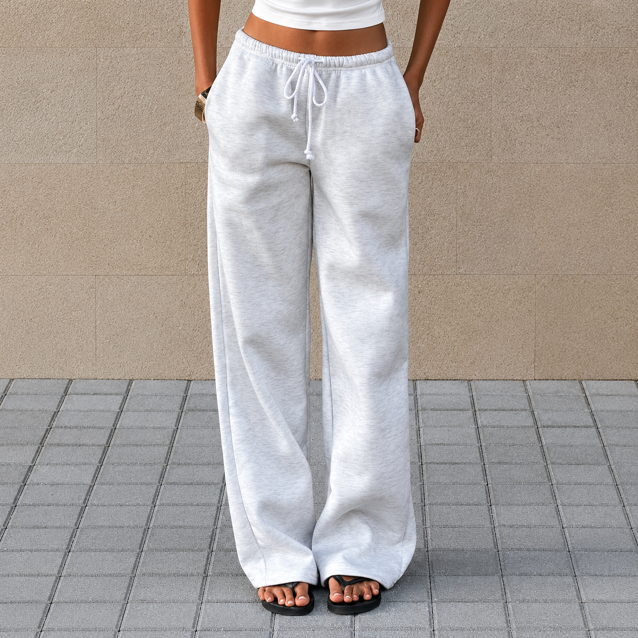 Casual Palazzo Pants With Drawstring For Women
