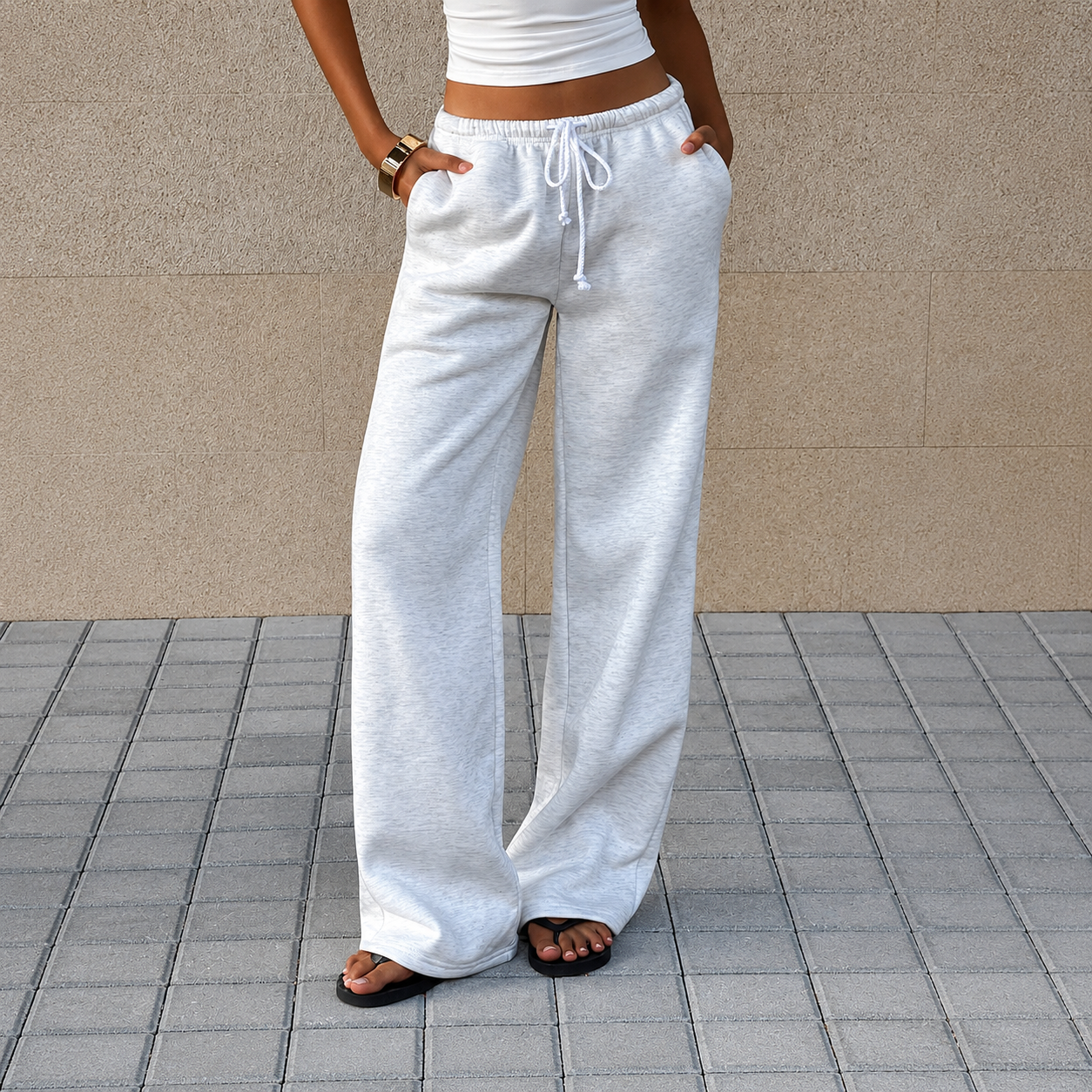 Casual Palazzo Pants With Drawstring For Women