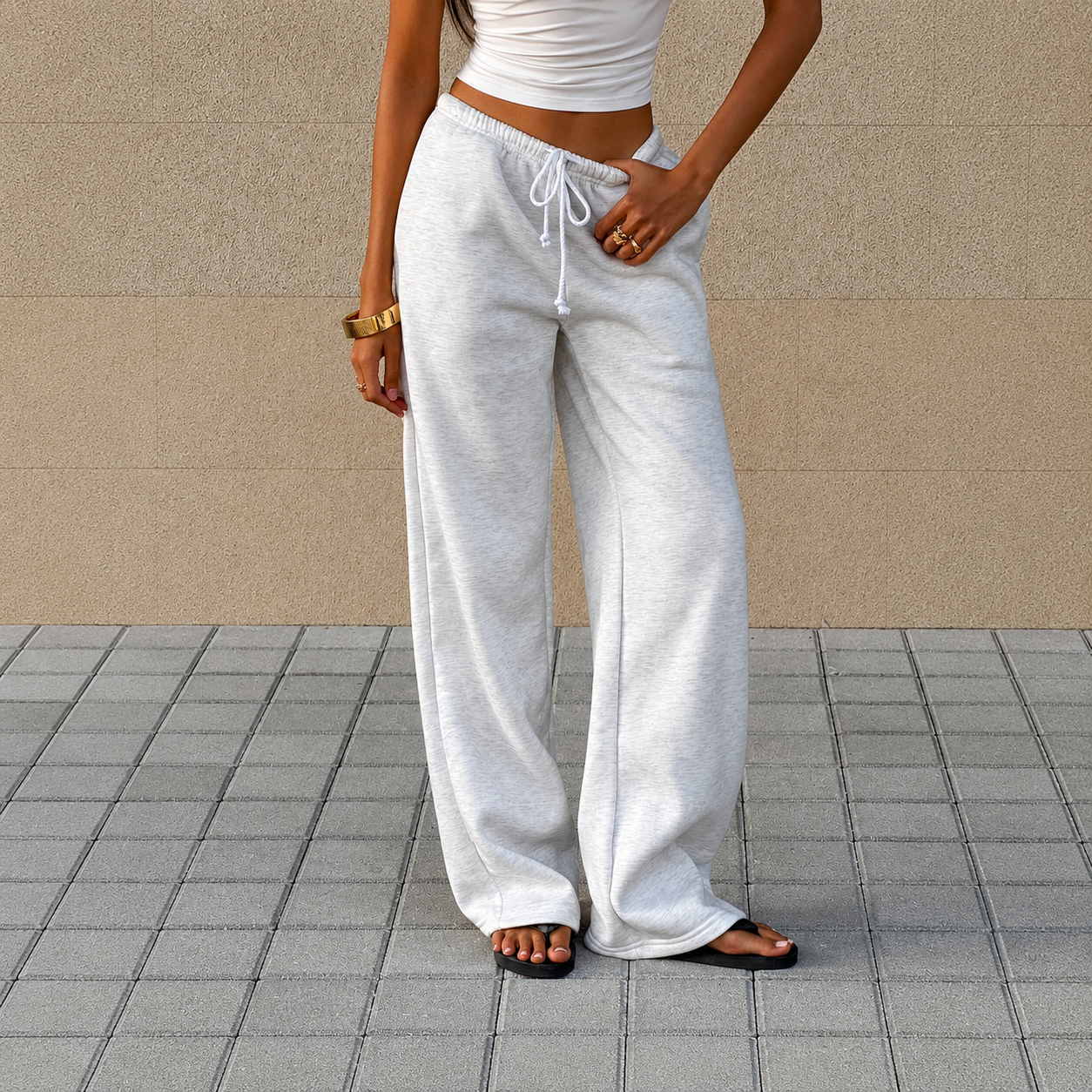 Casual Palazzo Pants With Drawstring For Women