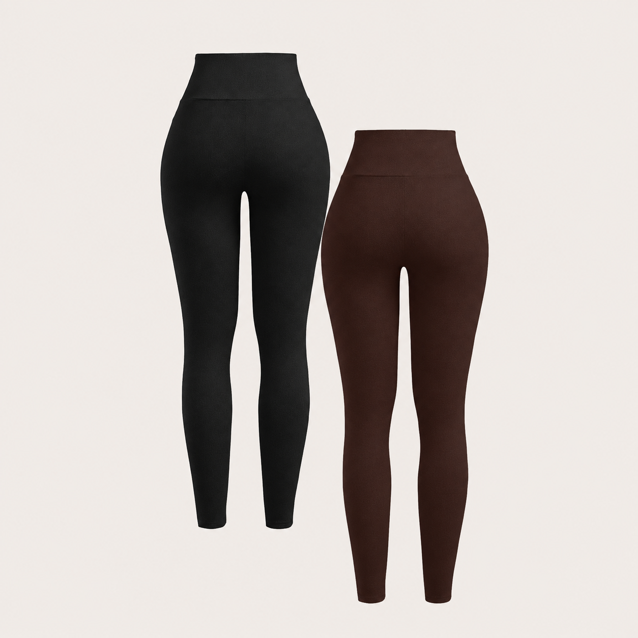 Pack Of 2 Casual Fitted Solid Colored Leggings For Women
