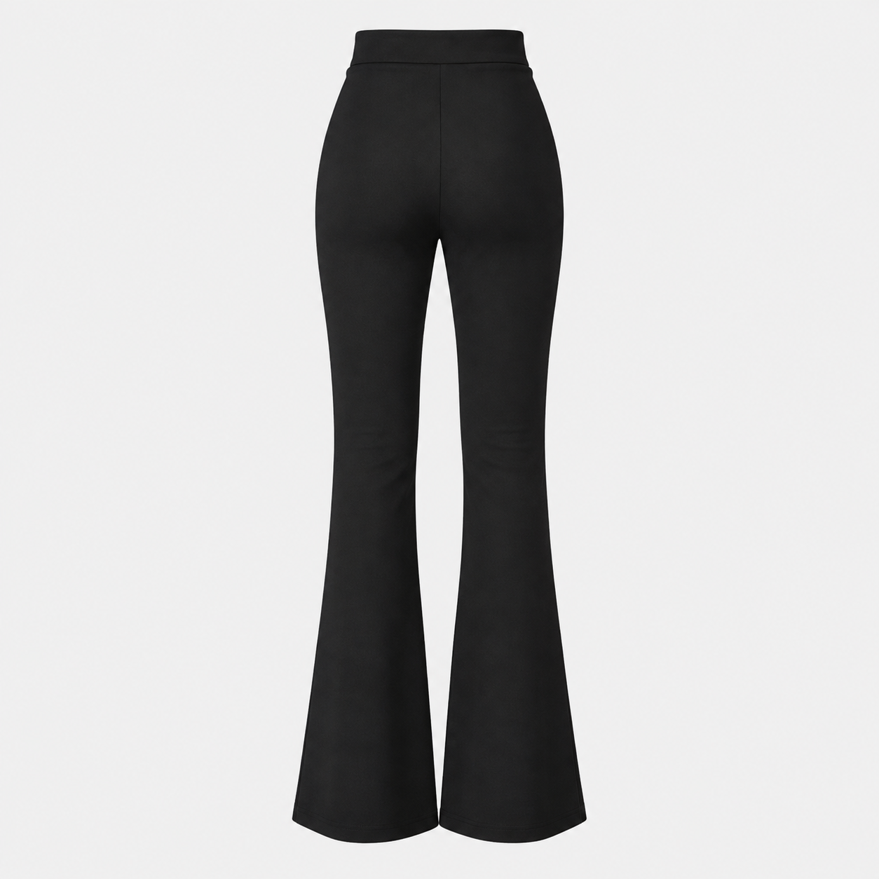  Front Seam Button Closure Stretchy Flare Pants For Women