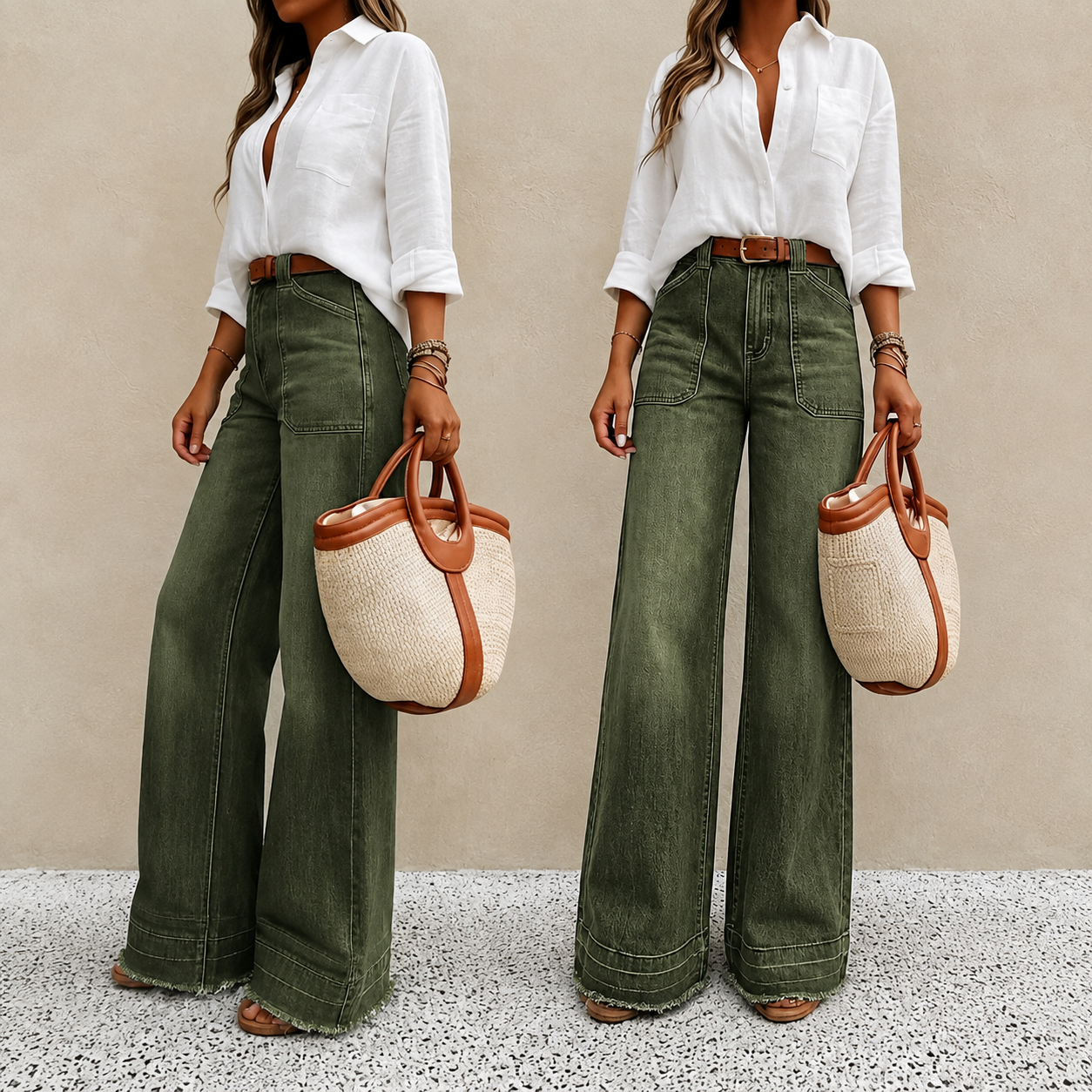Denim Wide Long Comfy Jeans For All Season Wear