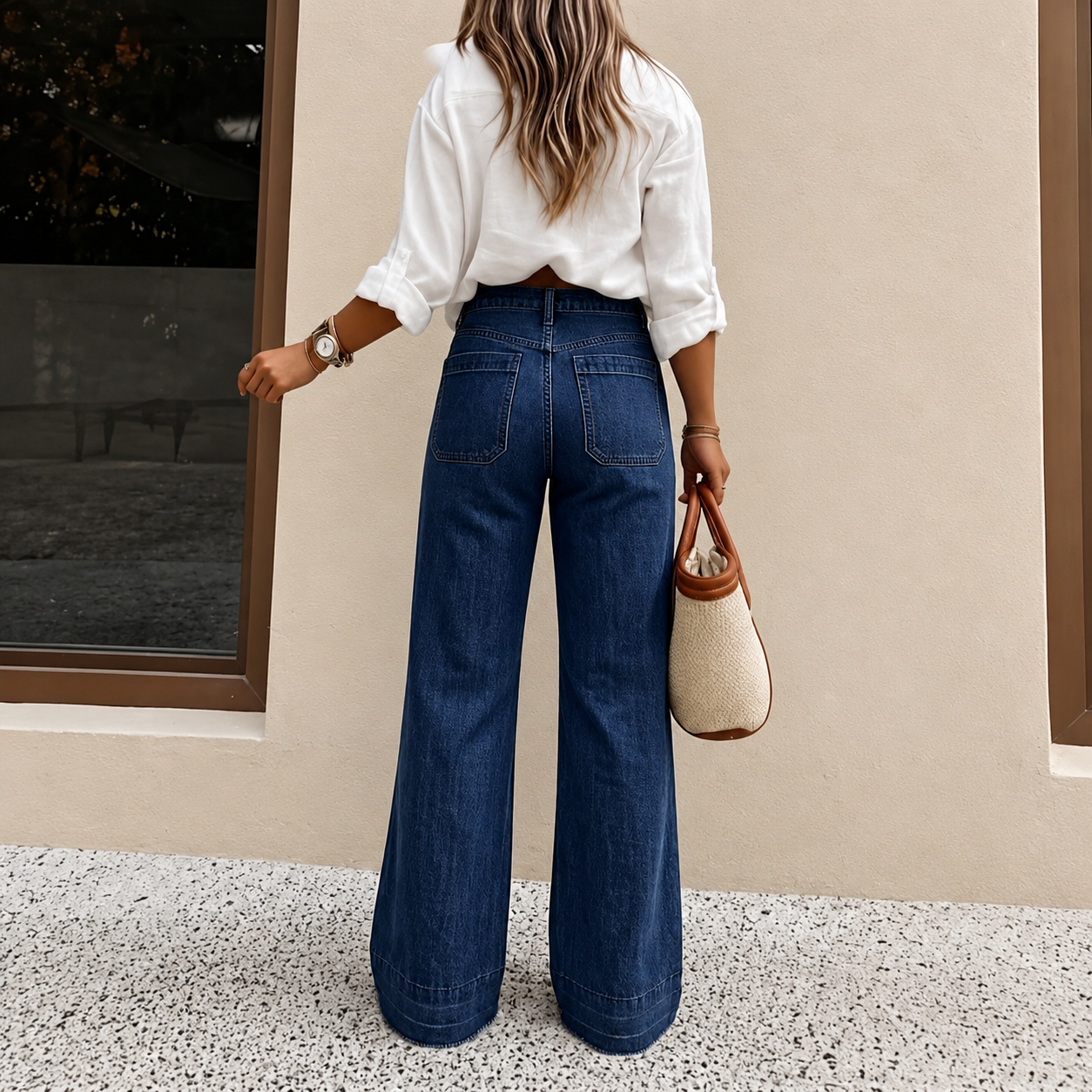 Denim Wide Long Comfy Jeans For All Season Wear