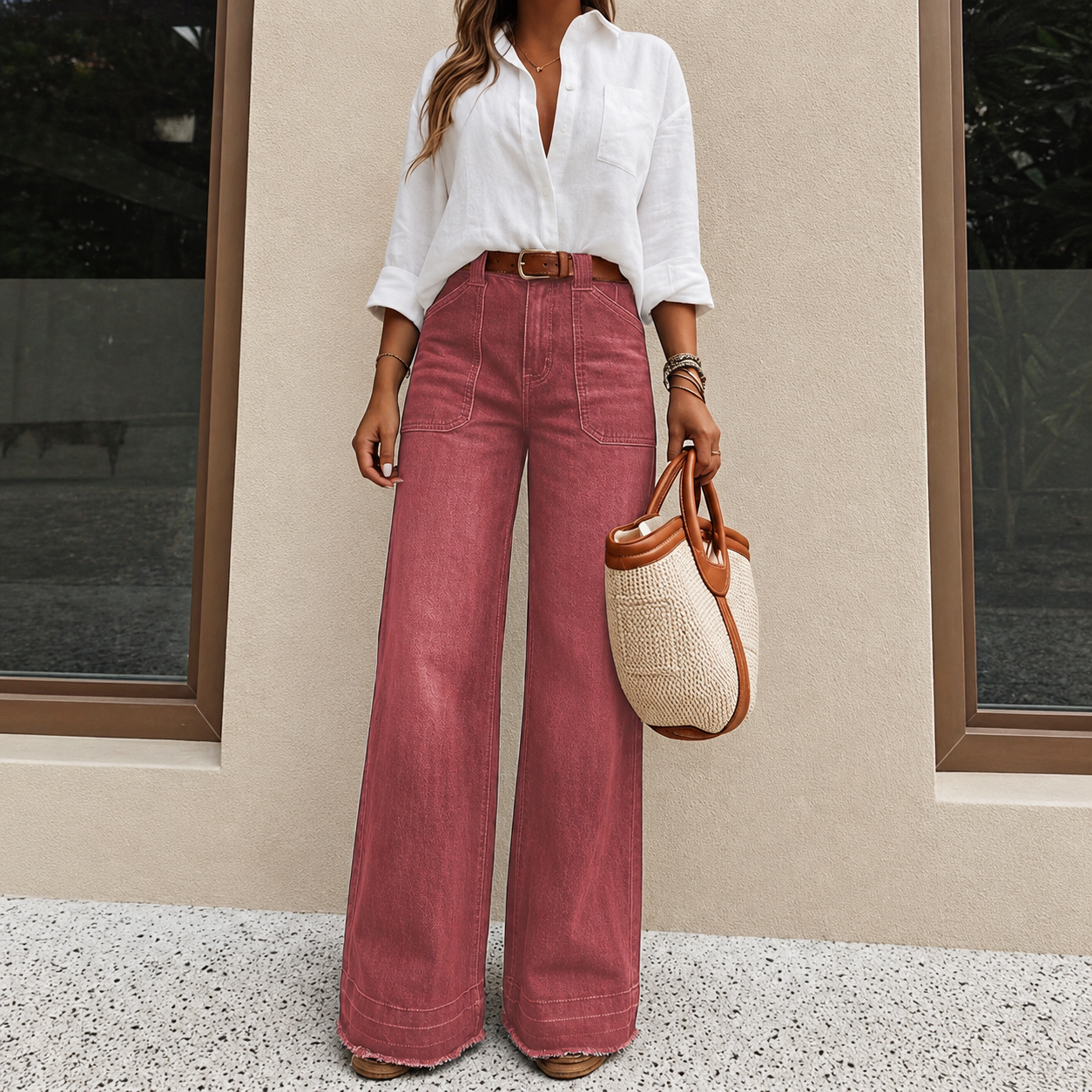 Denim Wide Long Comfy Jeans For All Season Wear