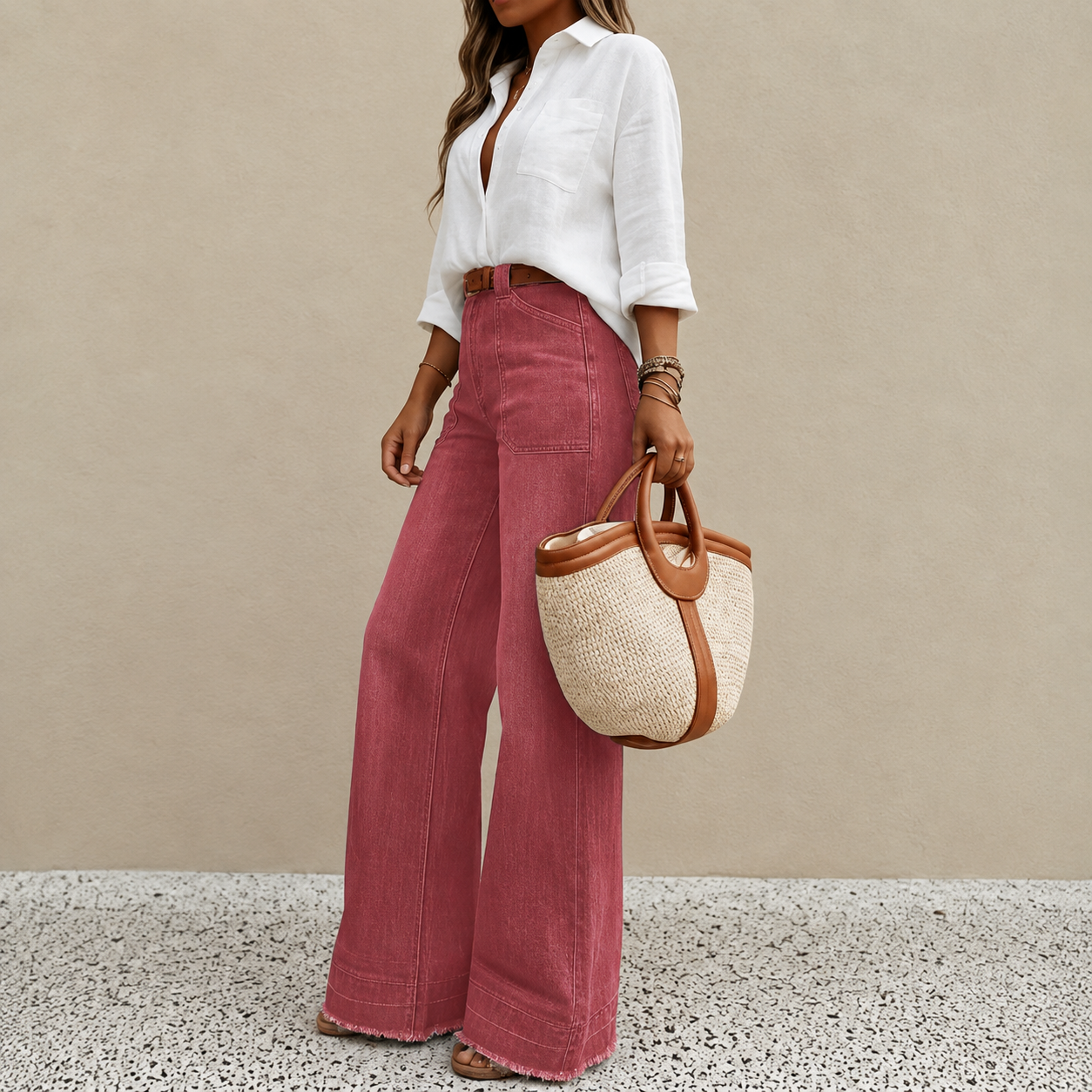 Denim Wide Long Comfy Jeans For All Season Wear
