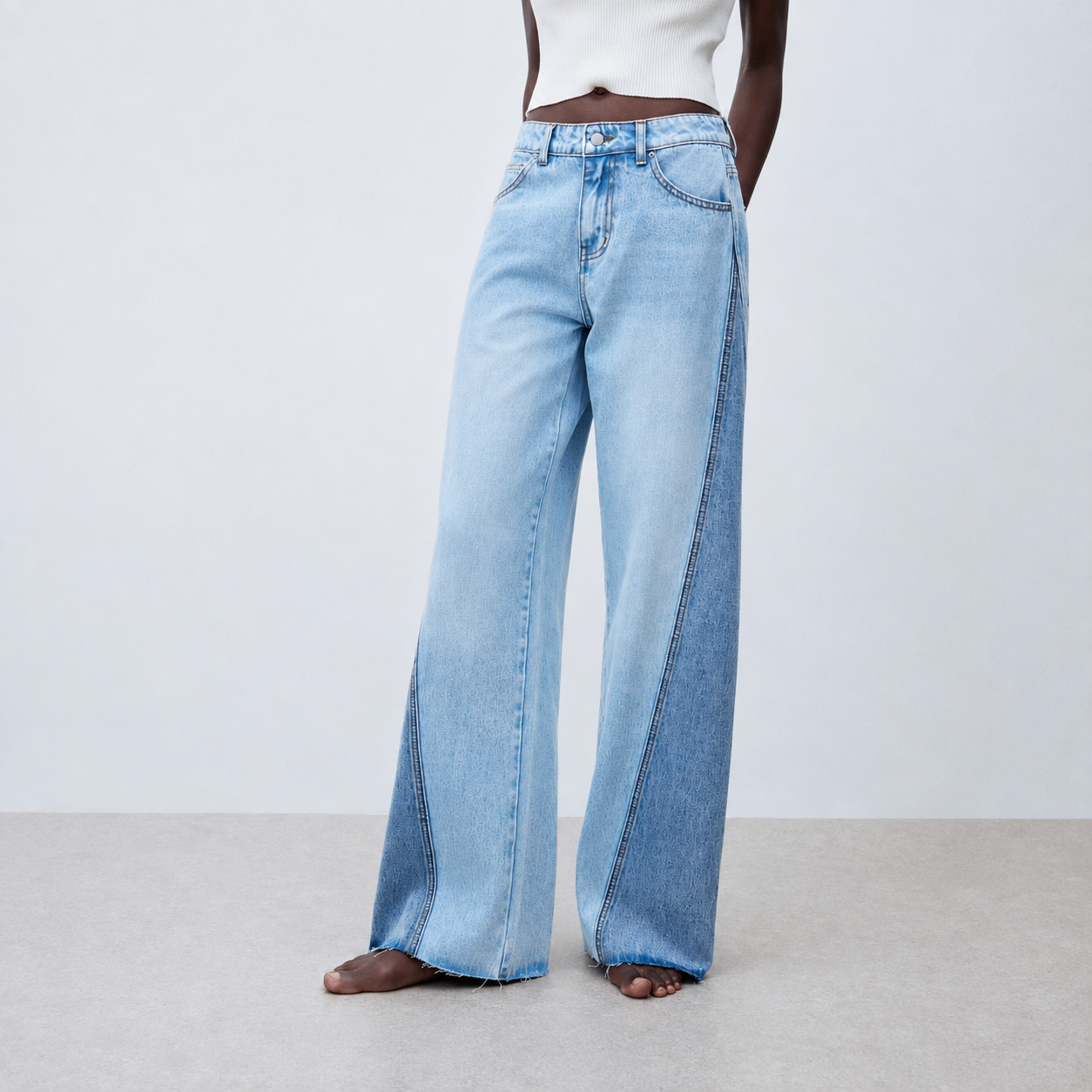 Casual Loose Straight Vintage Stacked Jeans For Women