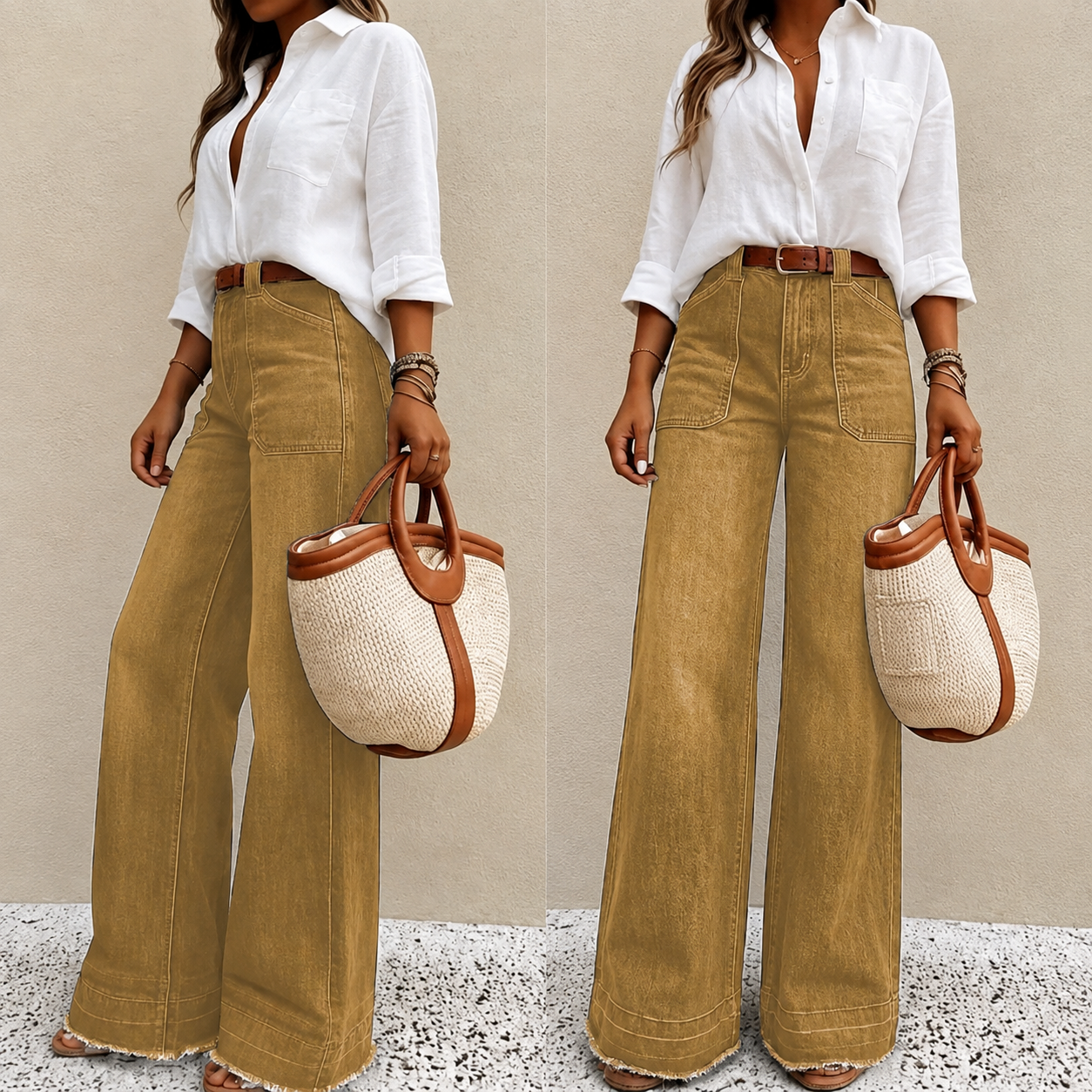 Denim Wide Long Comfy Jeans For All Season Wear