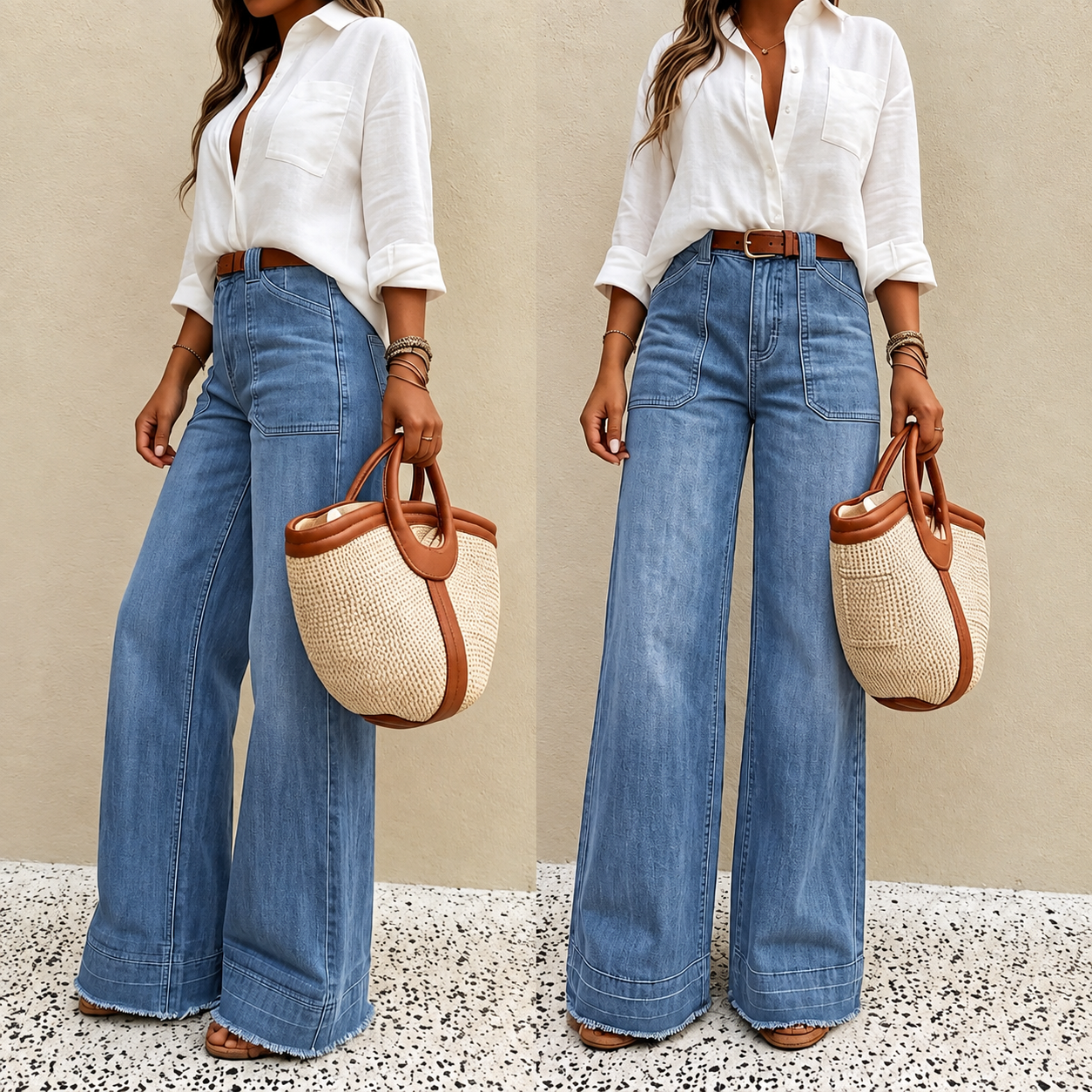 Denim Wide Long Comfy Jeans For All Season Wear