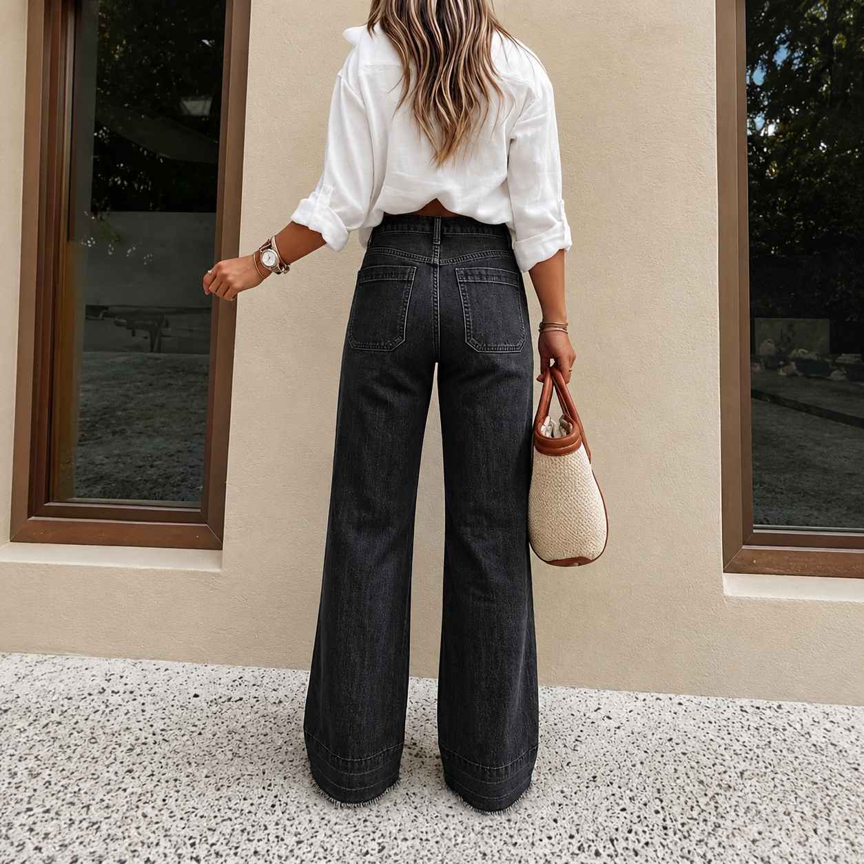 Denim Wide Long Comfy Jeans For All Season Wear