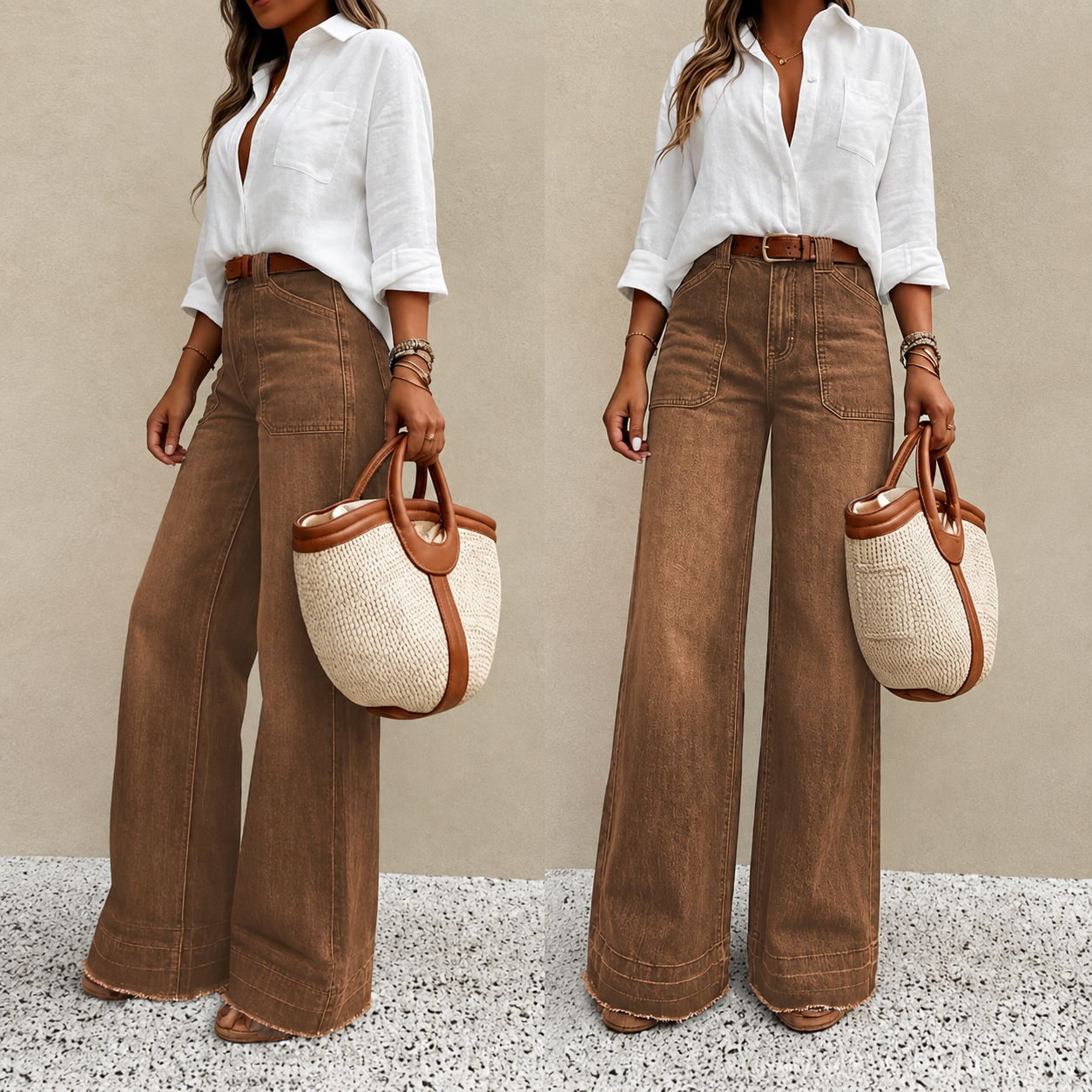 Denim Wide Long Comfy Jeans For All Season Wear