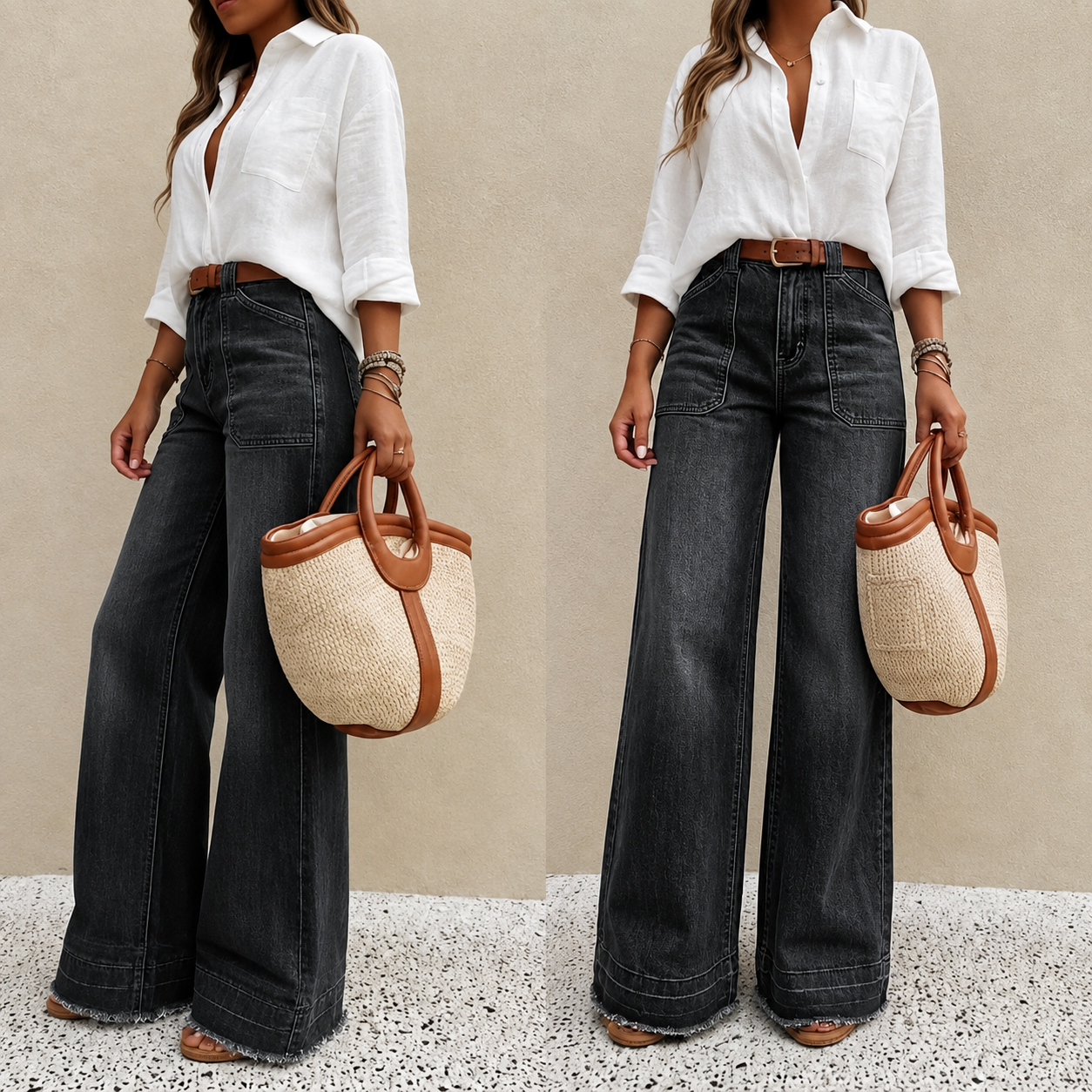 Denim Wide Long Comfy Jeans For All Season Wear