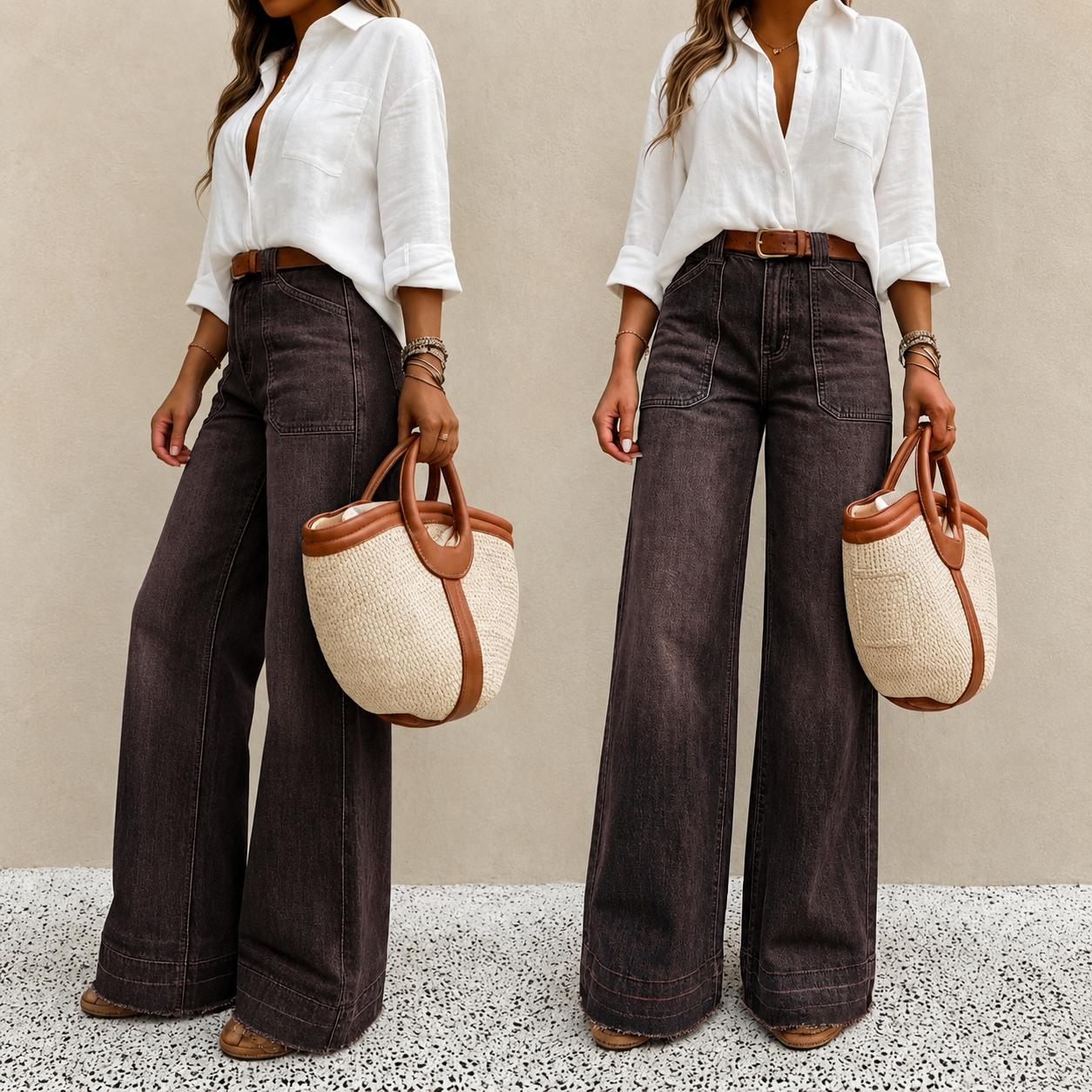 Denim Wide Long Comfy Jeans For All Season Wear