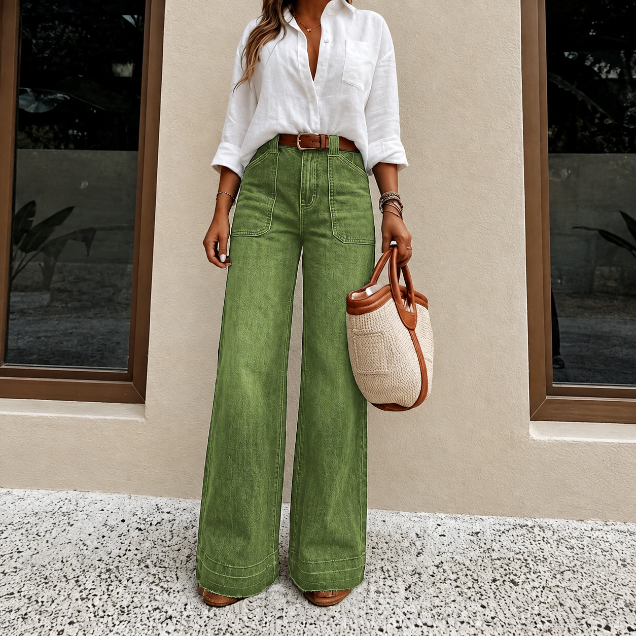 Denim Wide Long Comfy Jeans For All Season Wear