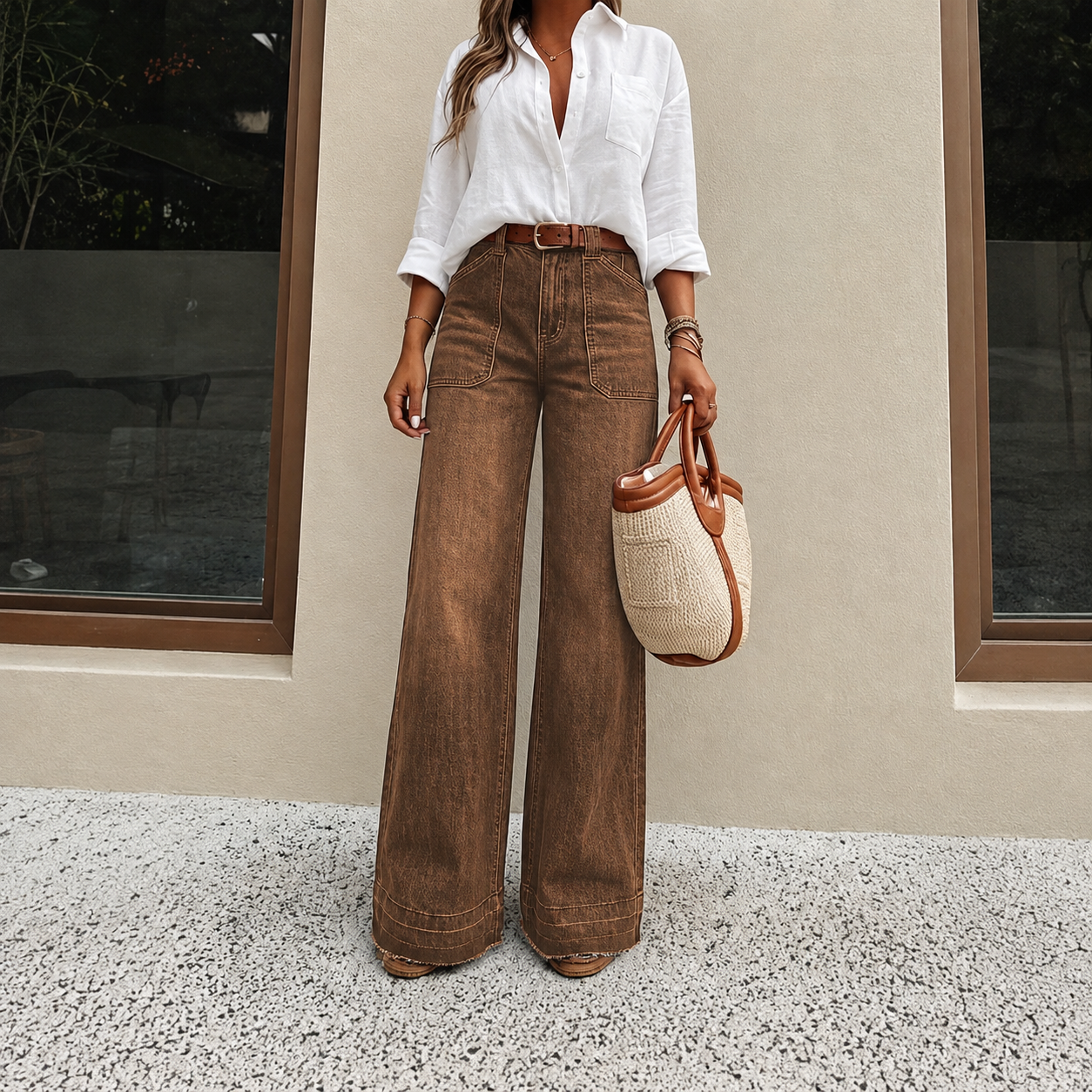 Denim Wide Long Comfy Jeans For All Season Wear