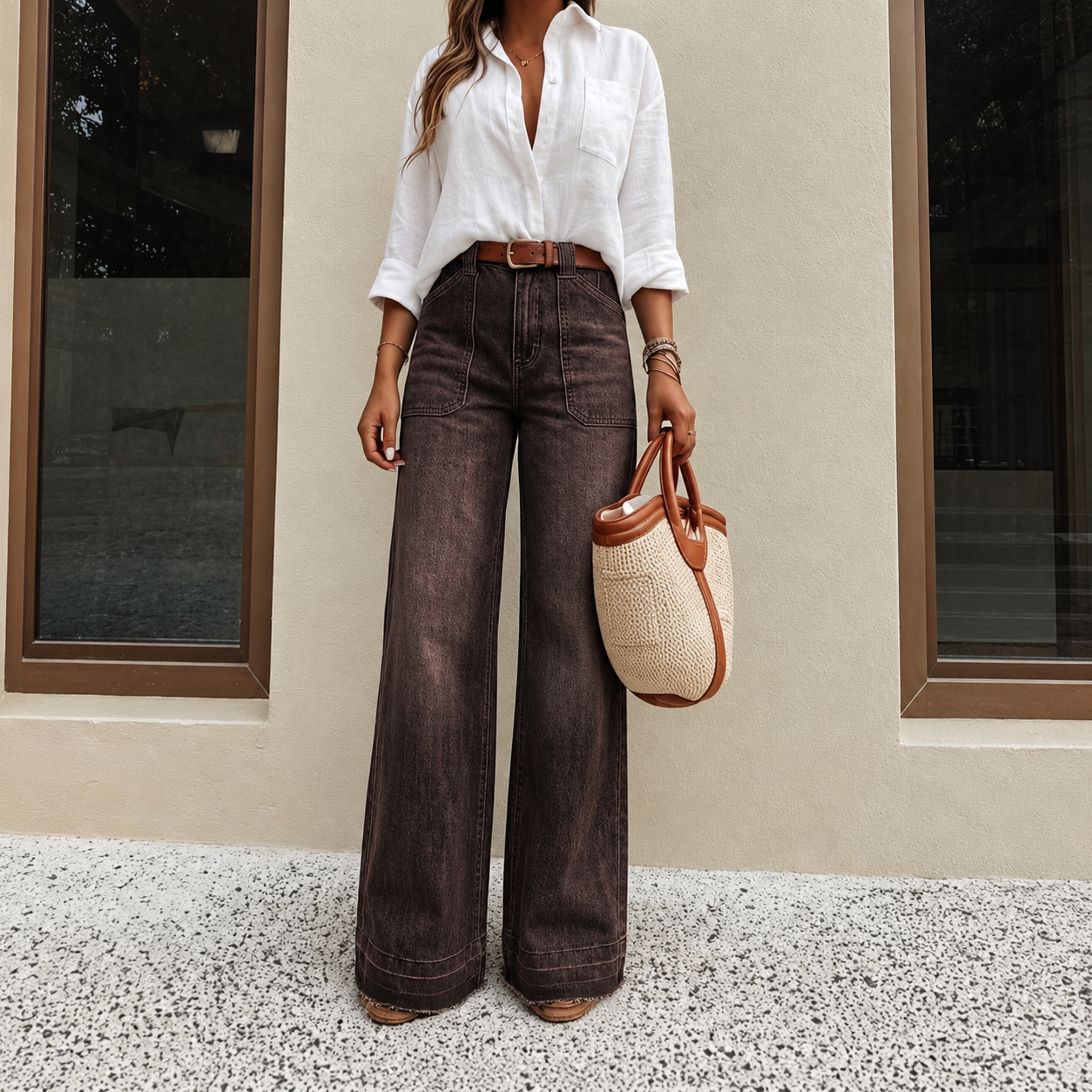 Denim Wide Long Comfy Jeans For All Season Wear