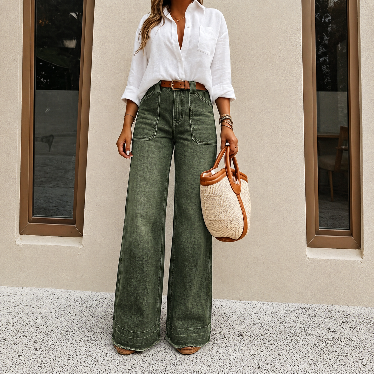 Denim Wide Long Comfy Jeans For All Season Wear