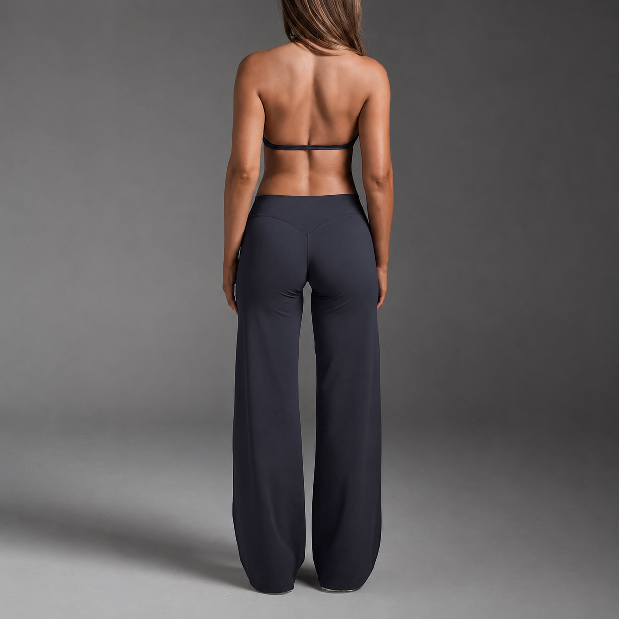 Solid Colored Modern Slim Fit Flare Pants For Women