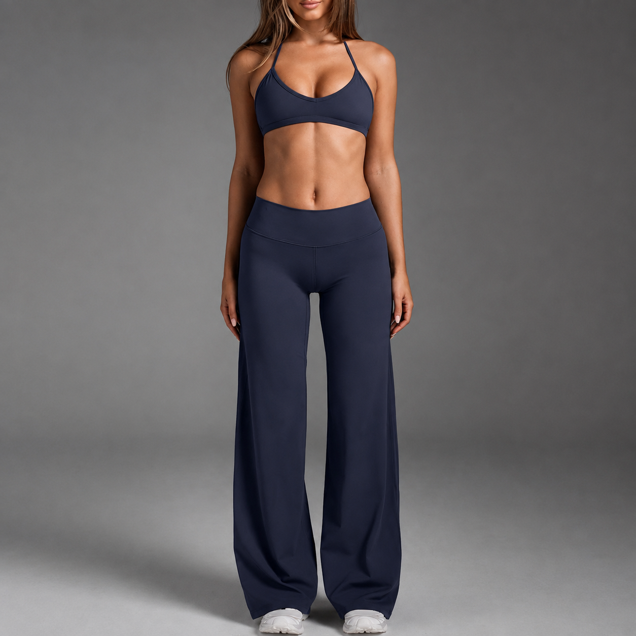 Solid Colored Modern Slim Fit Flare Pants For Women