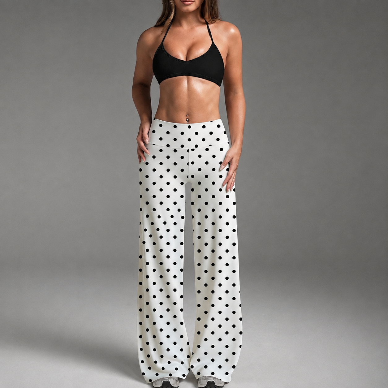 Solid Colored Modern Slim Fit Flare Pants For Women