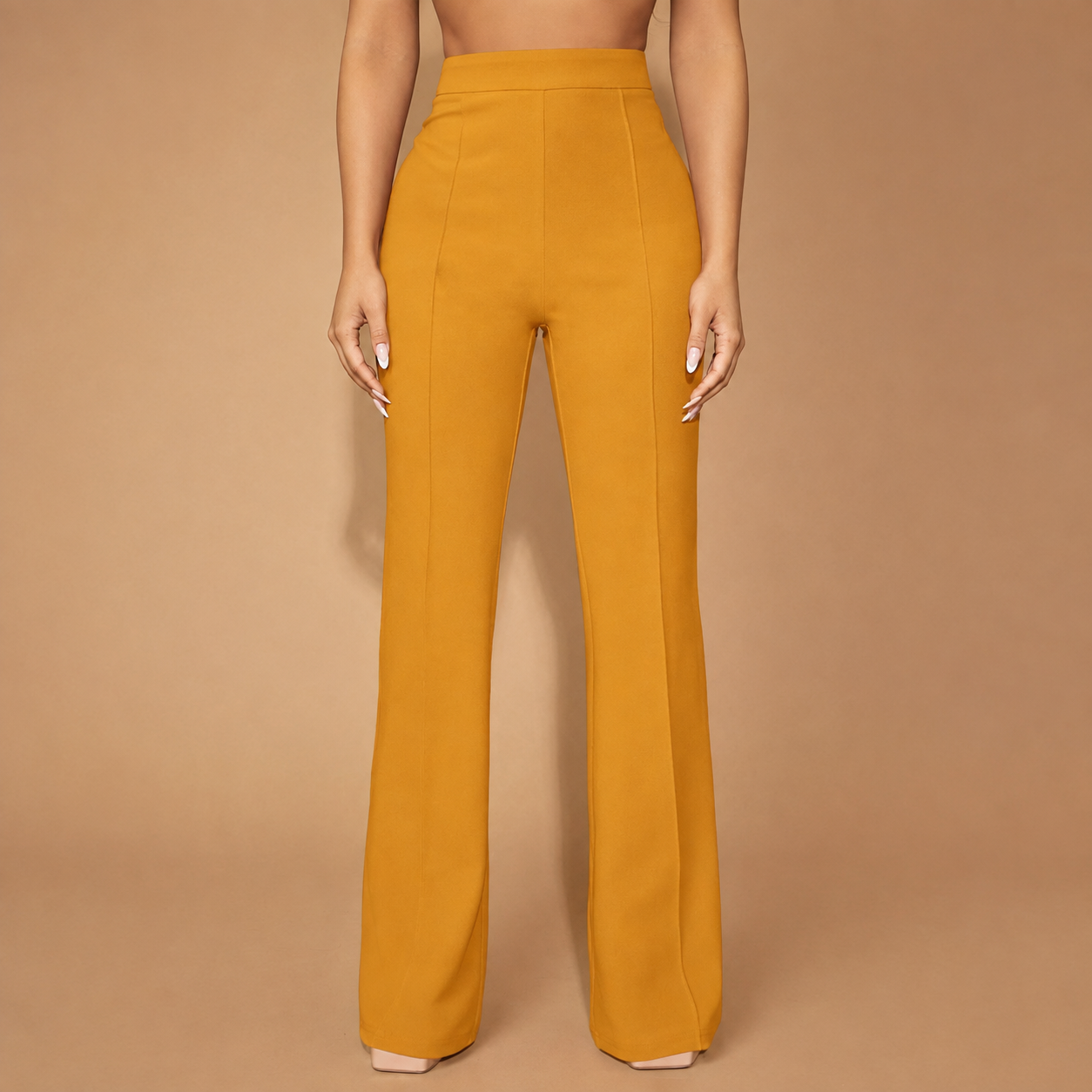Seam Front Flared Long Pants For Women