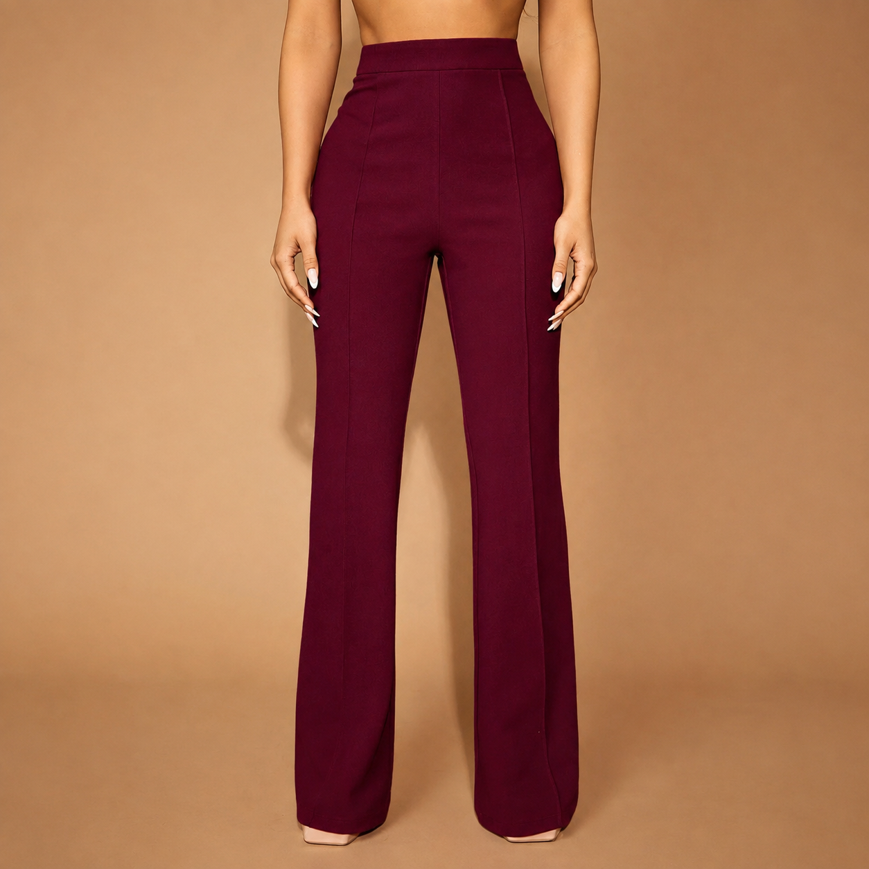 Seam Front Flared Long Pants For Women