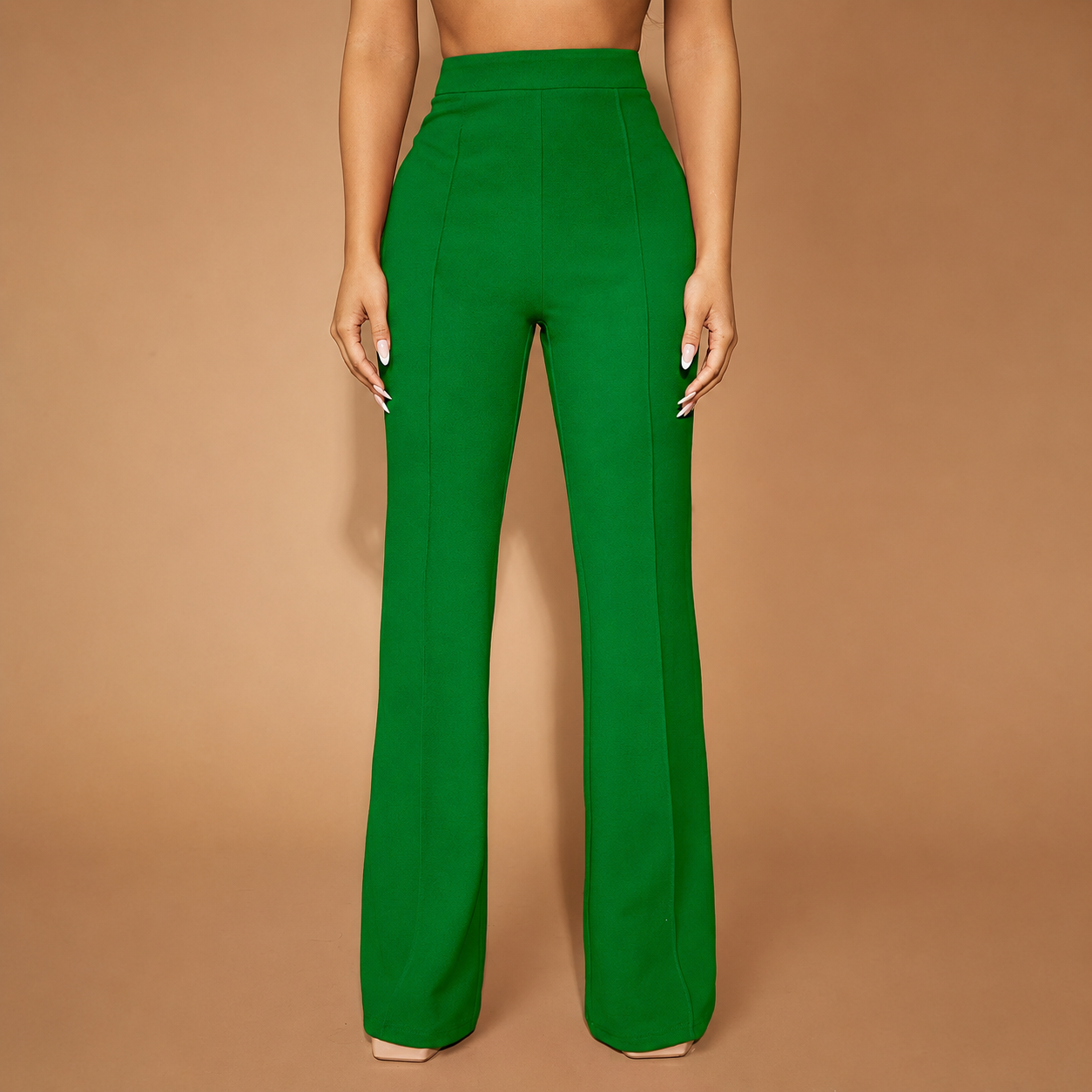 Seam Front Flared Long Pants For Women