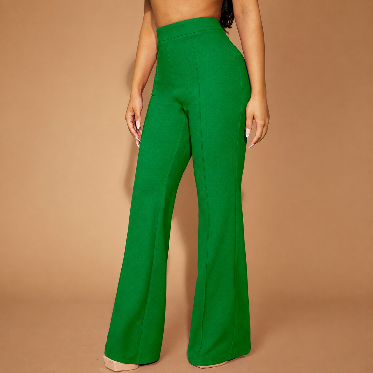 Seam Front Flared Long Pants For Women