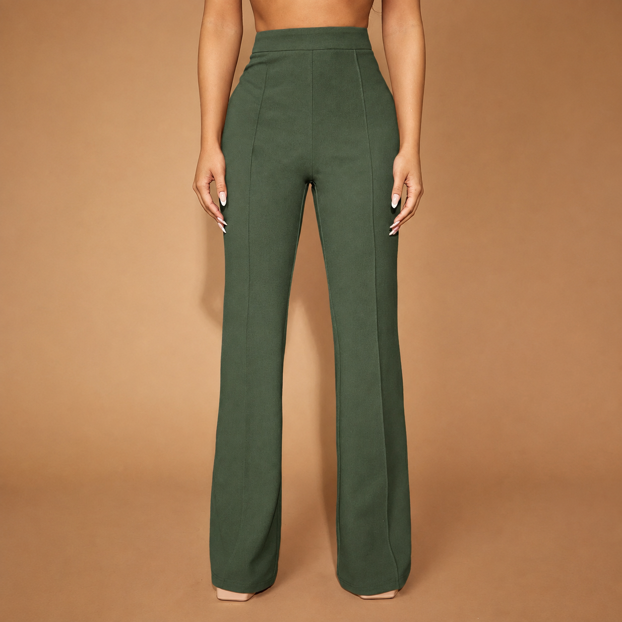 Seam Front Flared Long Pants For Women