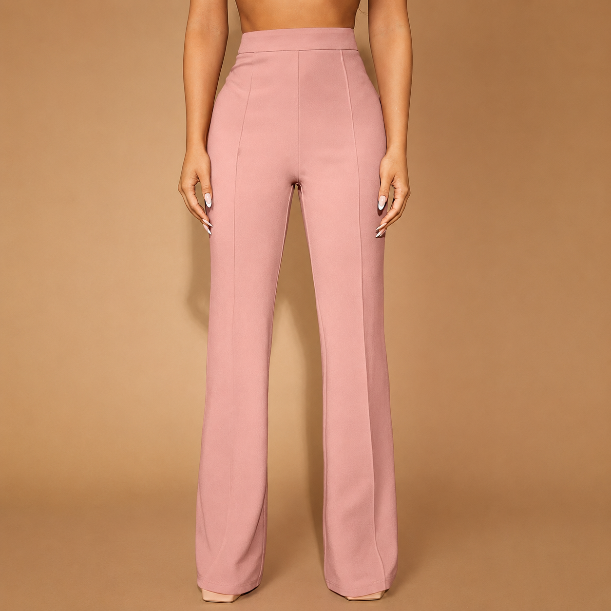 Seam Front Flared Long Pants For Women