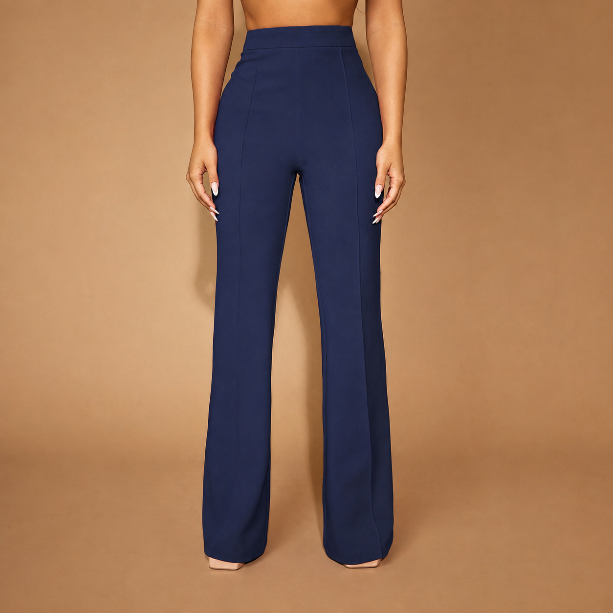 Seam Front Flared Long Pants For Women