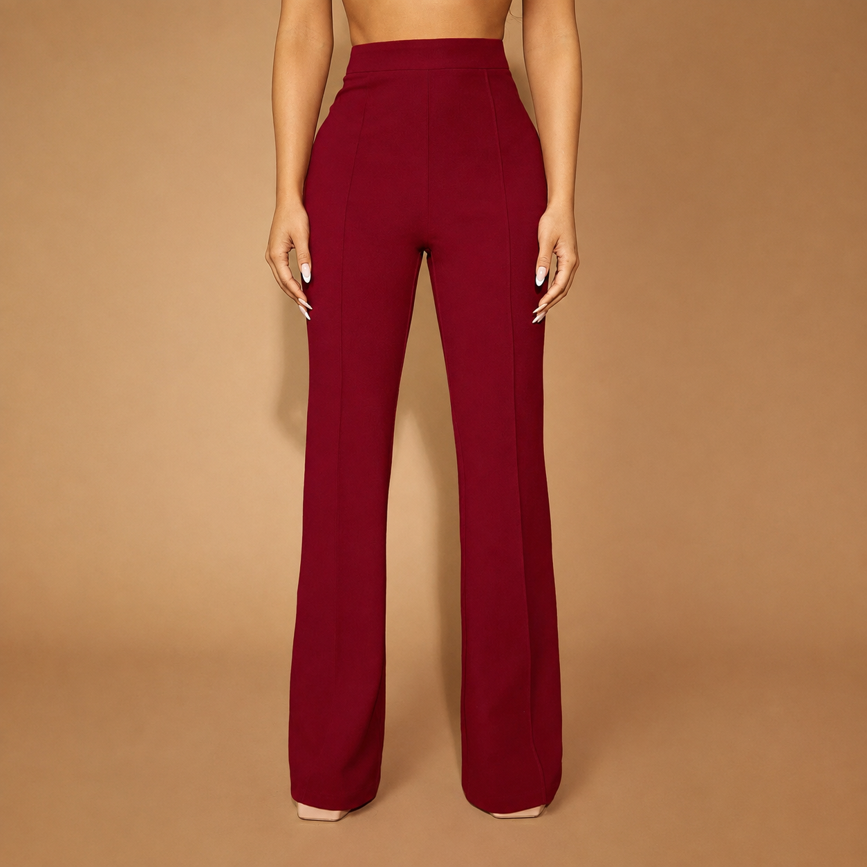 Seam Front Flared Long Pants For Women
