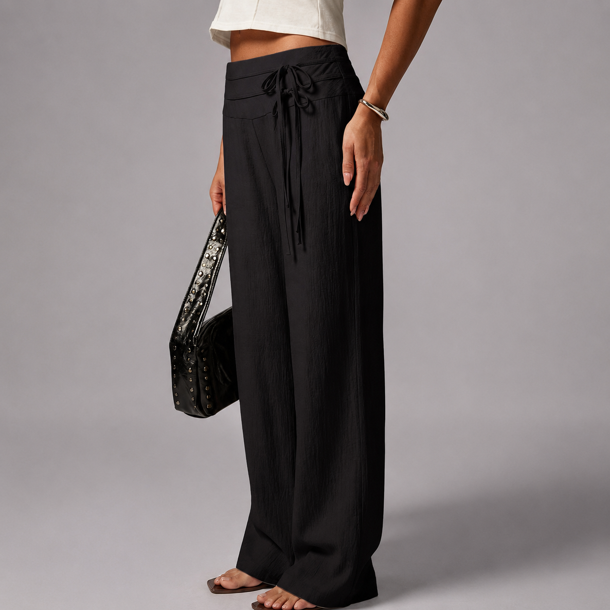 Vacation Themed Dual Tie Loose Pants For Summer Vacations