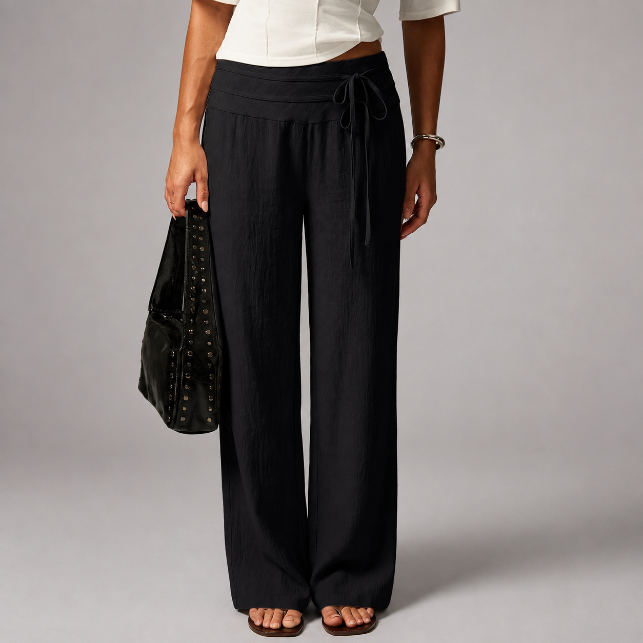 Vacation Themed Dual Tie Loose Pants For Summer Vacations