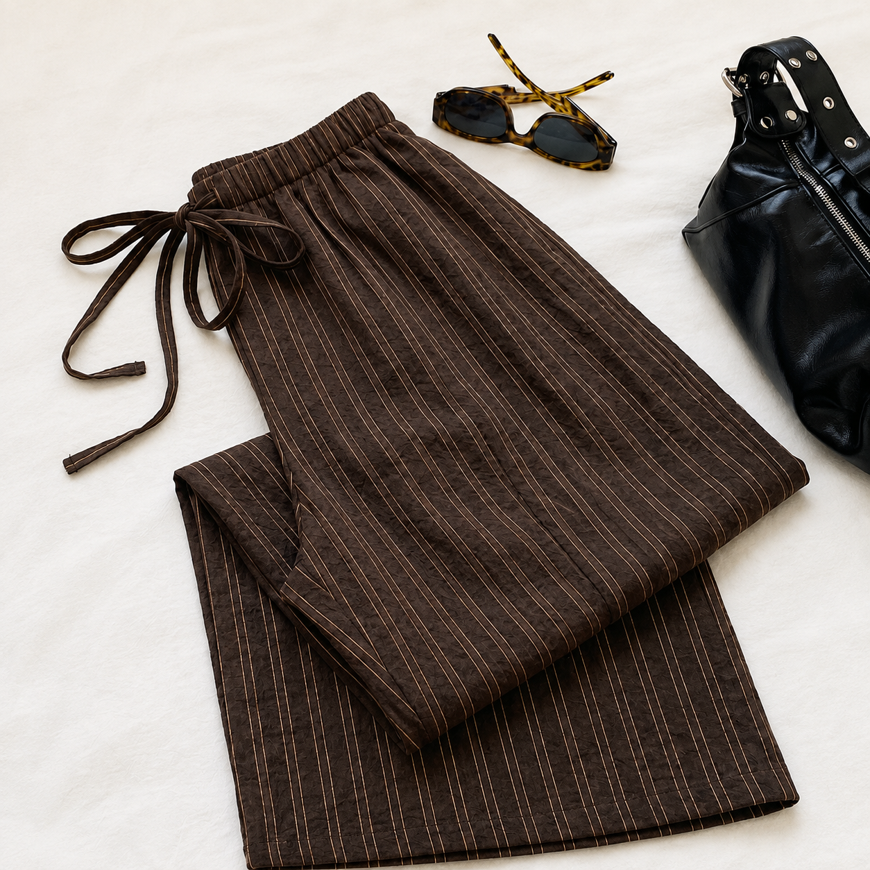Casual Straight Summer Pants With Drawstring For Women