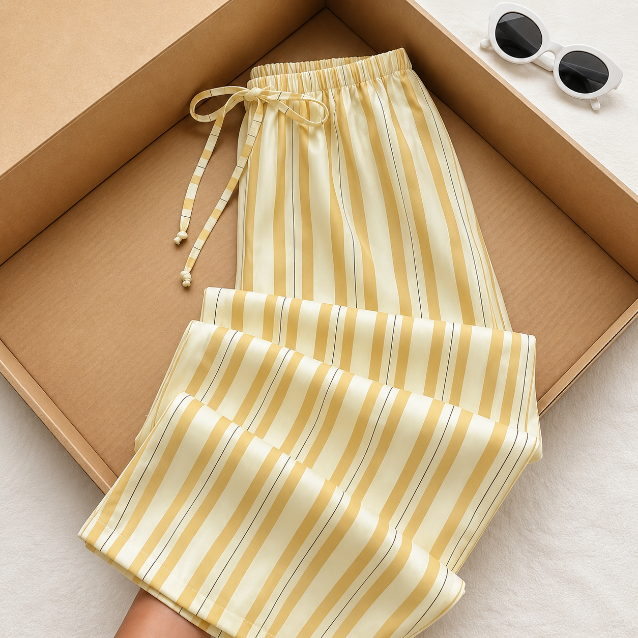 Casual Straight Summer Pants With Drawstring For Women