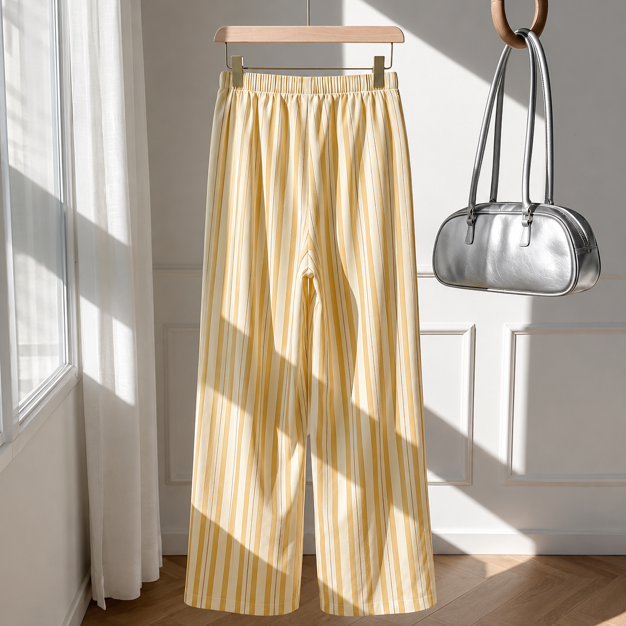Casual Straight Summer Pants With Drawstring For Women