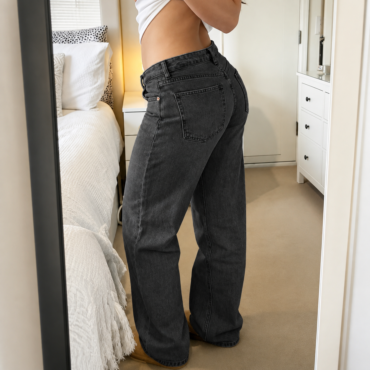 Casual Vintage Streetwear Loose Jeans For Women