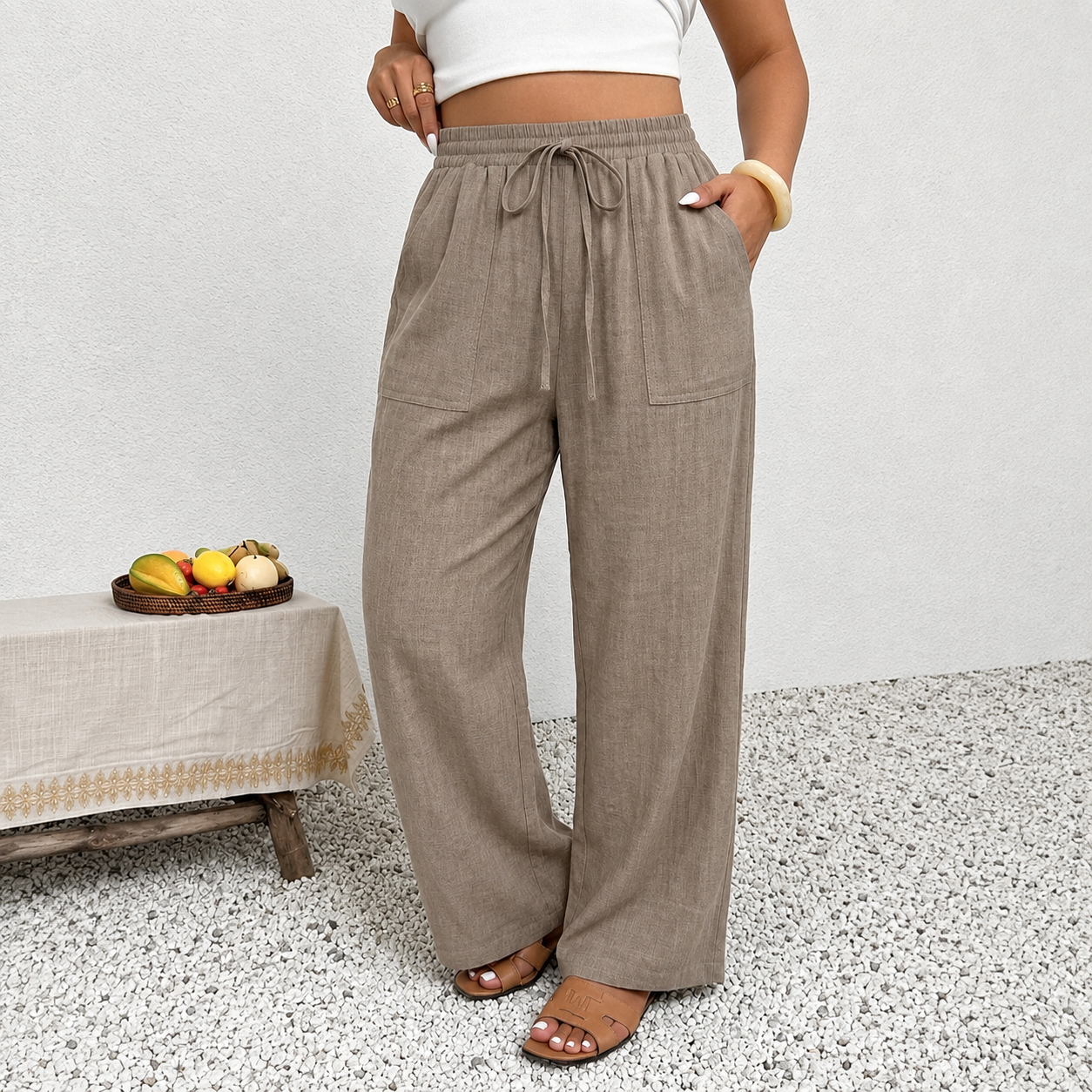 Casual Loose Bohemian Beach Themed Pants For Women