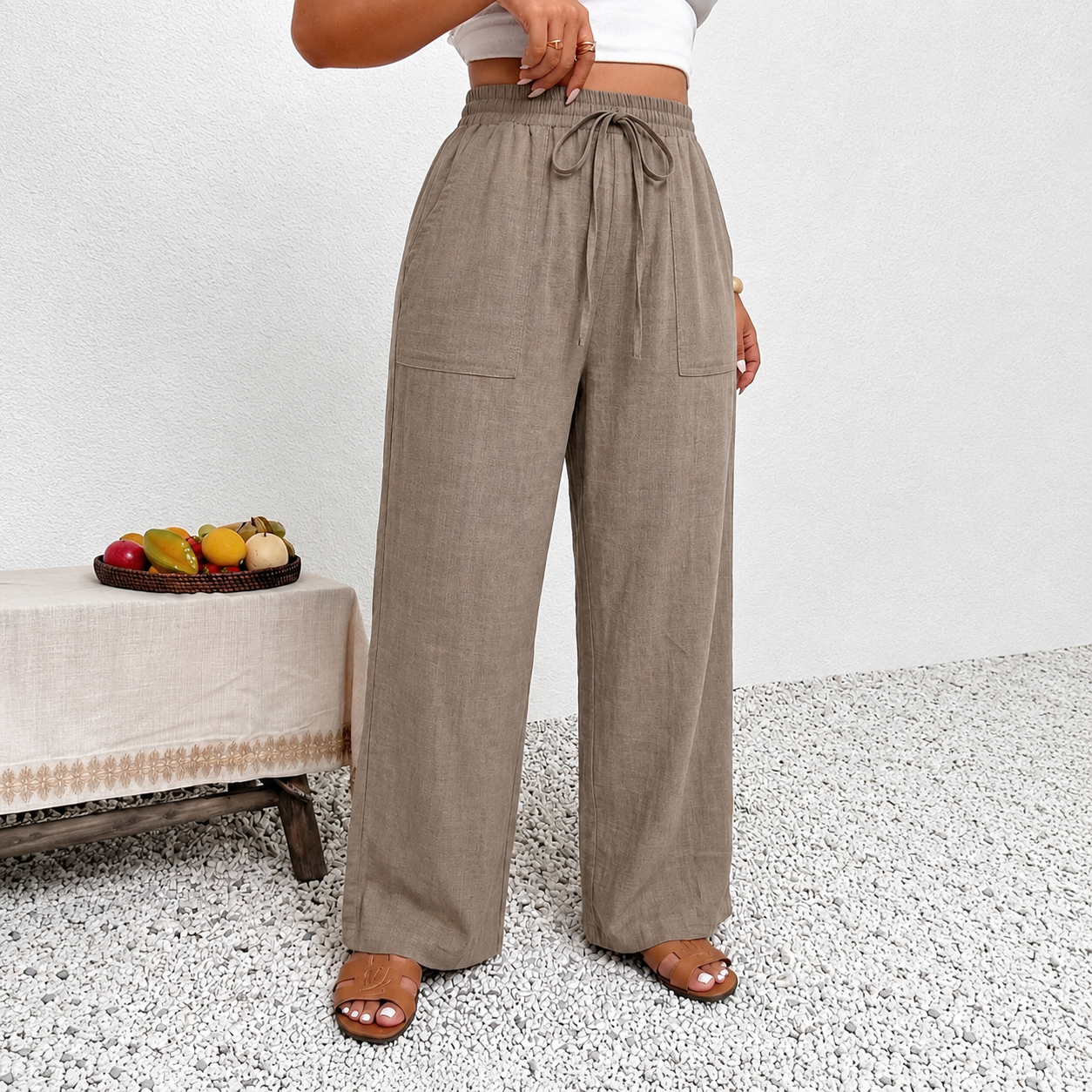 Casual Loose Bohemian Beach Themed Pants For Women